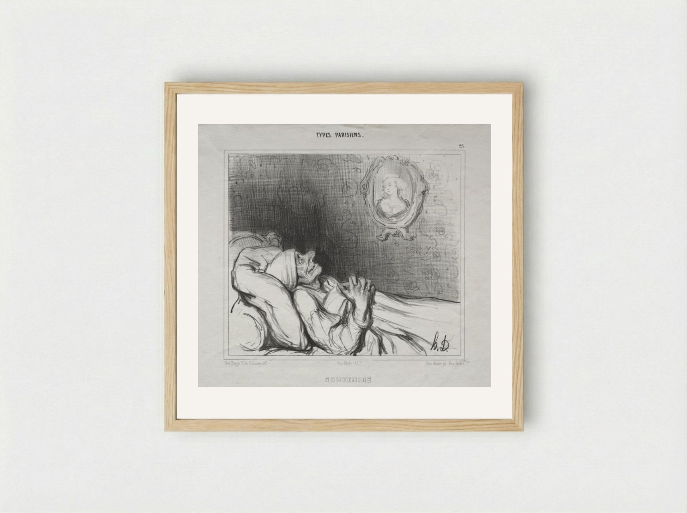 Souvenirs (Types Parisiens) - Honoré Daumier - Framed Print Wood