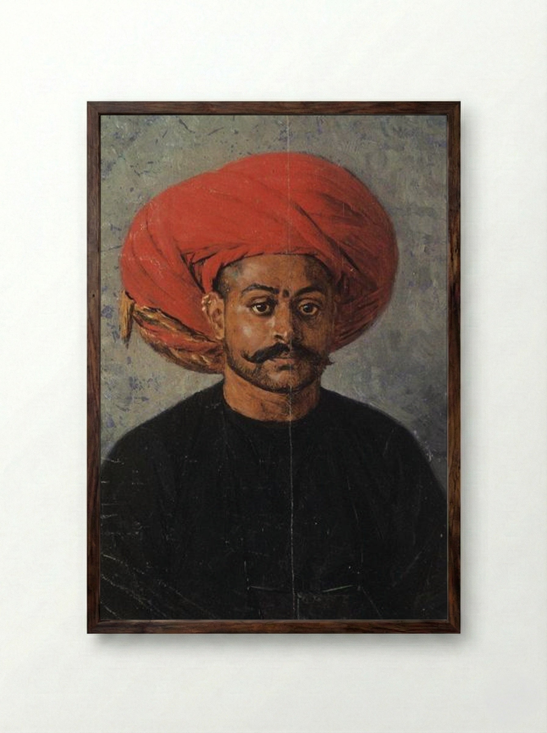 Sowar, the Messenger of the Government - Vasily Vereshchagin - Framed Print Dark Wood