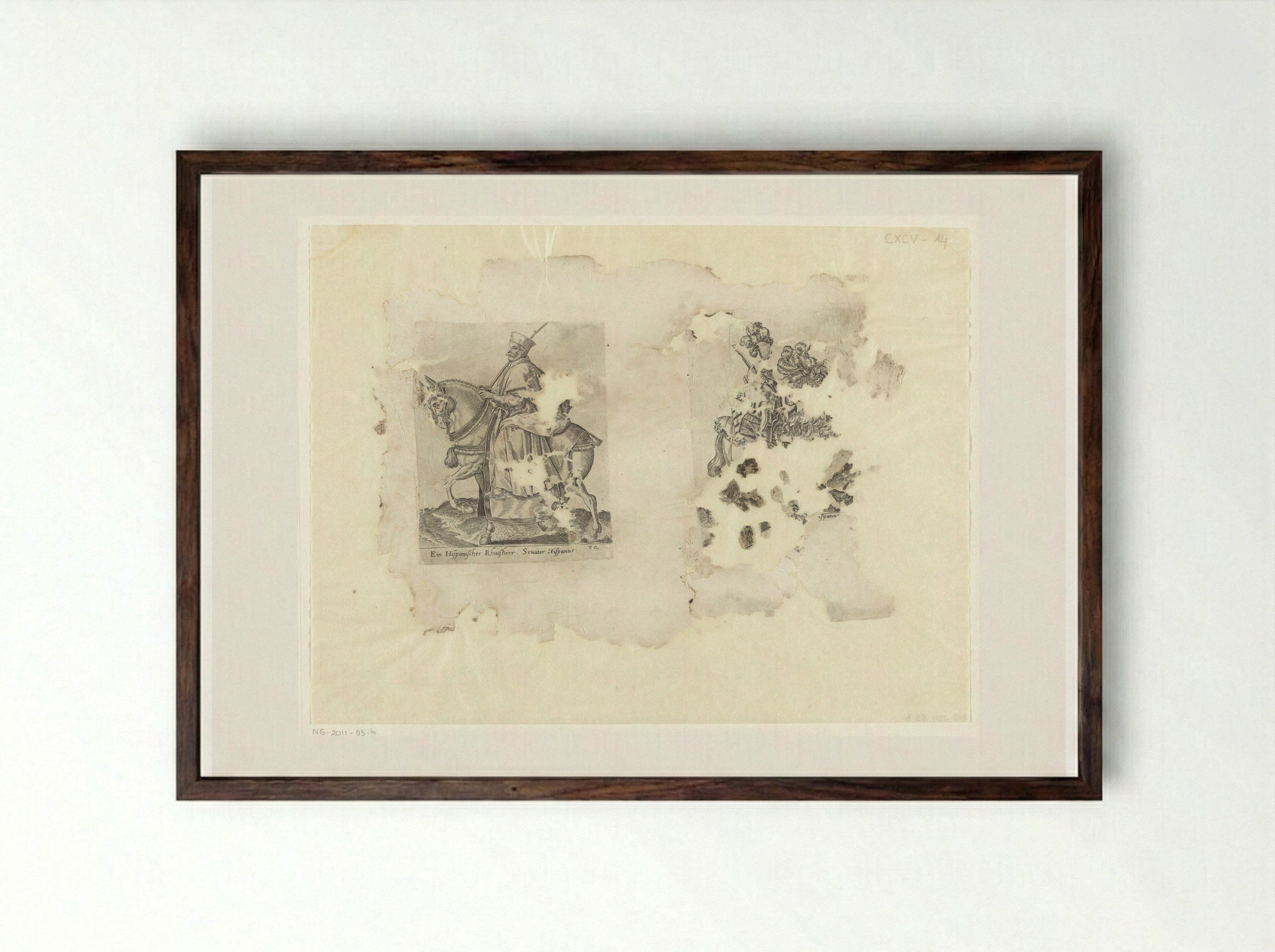 Spaanse raadsheer en ruiter - Abraham de Bruyn - Framed Print Dark Wood