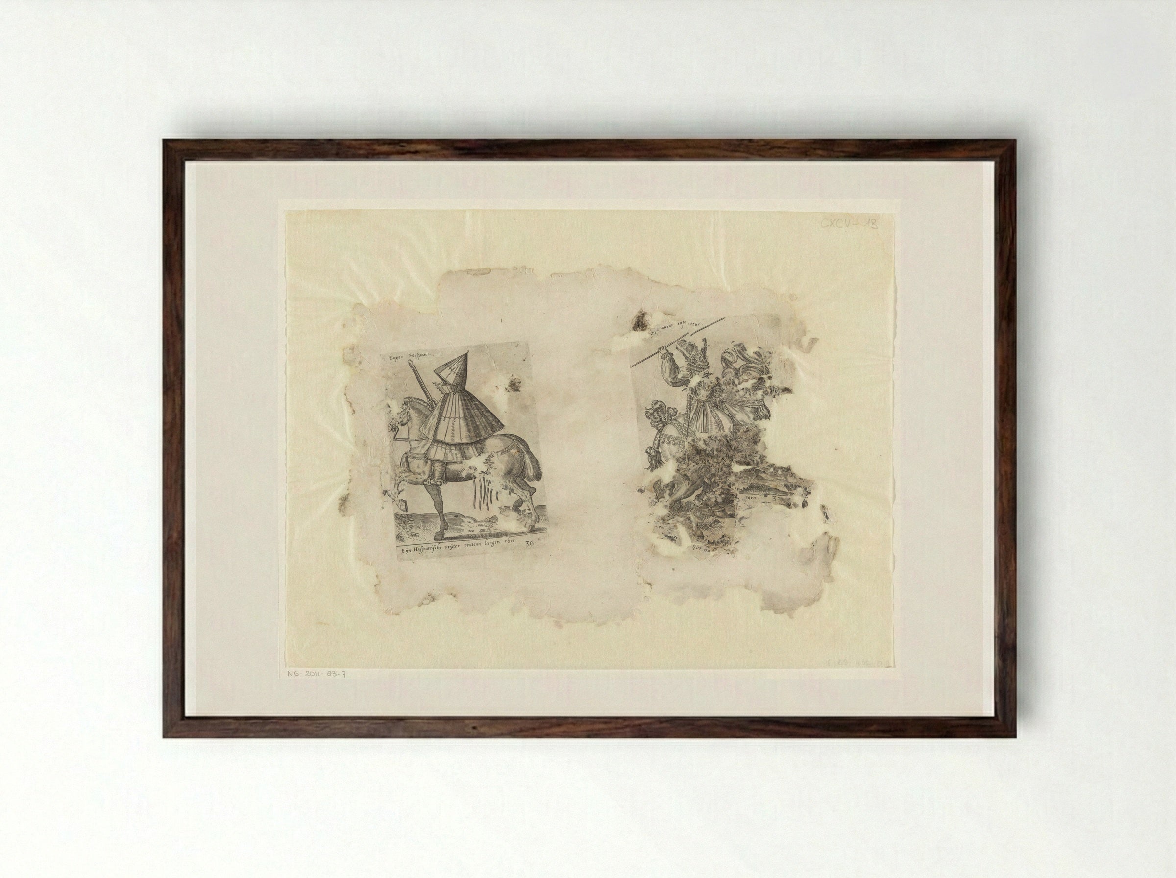 Spaanse ruiter en picador - Abraham de Bruyn - Framed Print Dark Wood