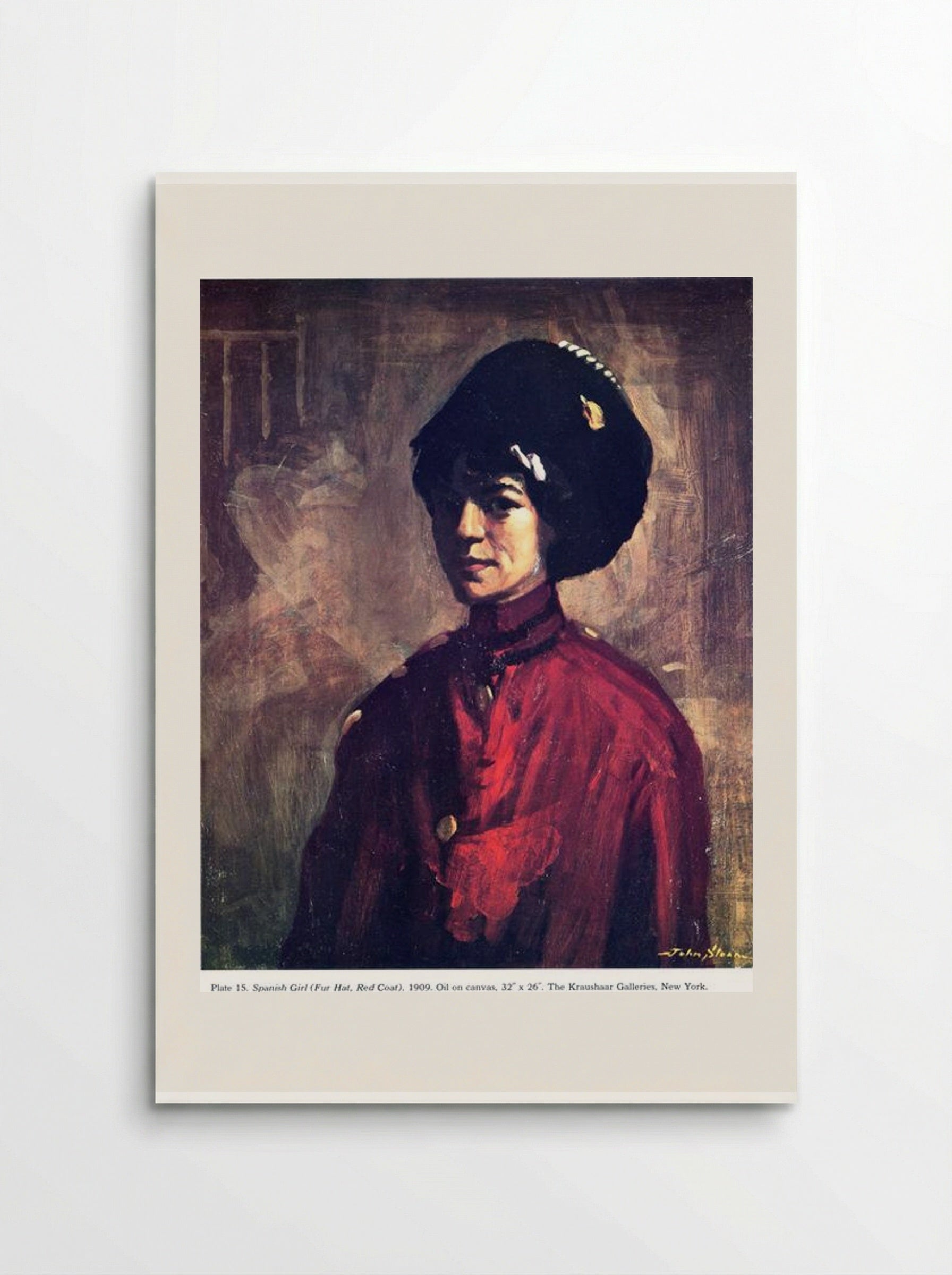 Spanish Girl (Fur Hat, Red Coat) - John French Sloan - Poster