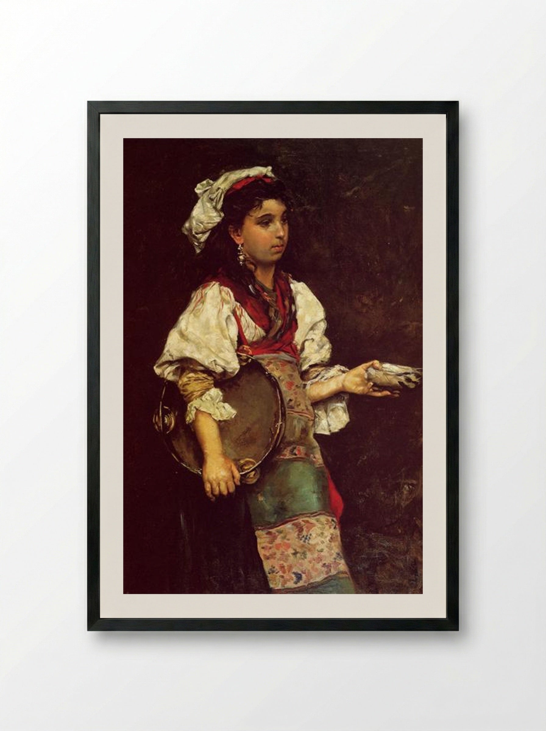 Spanish Girl - Julius LeBlanc Stewart - Framed Print Black
