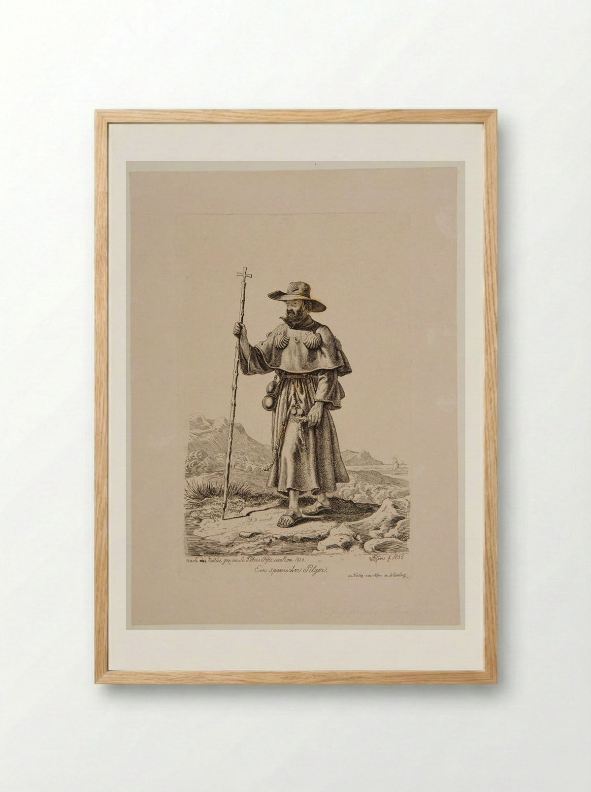 Spanish Pilgrim at Saint Peter's Festival in Rome - Johann Adam Klein - Framed Print Wood