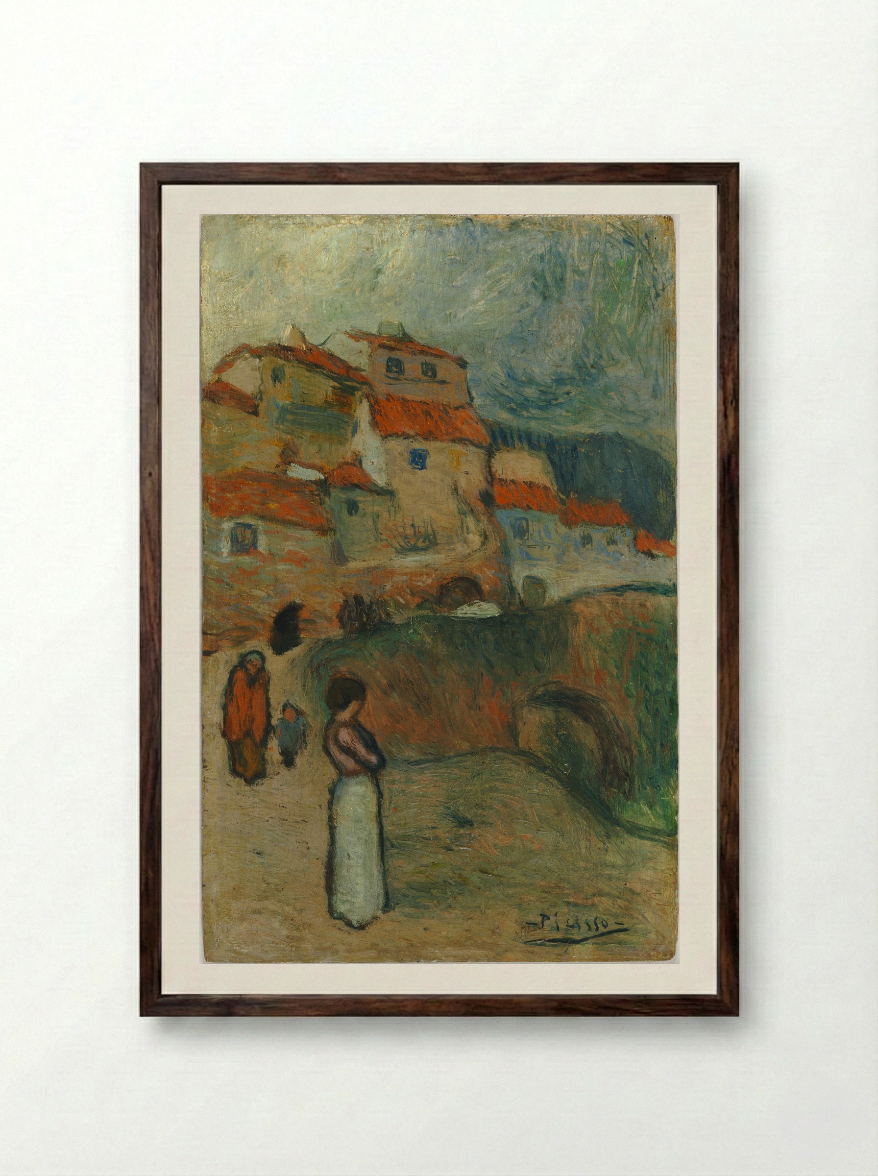 Spanish Village - Pablo Picasso - Framed Print Dark Wood