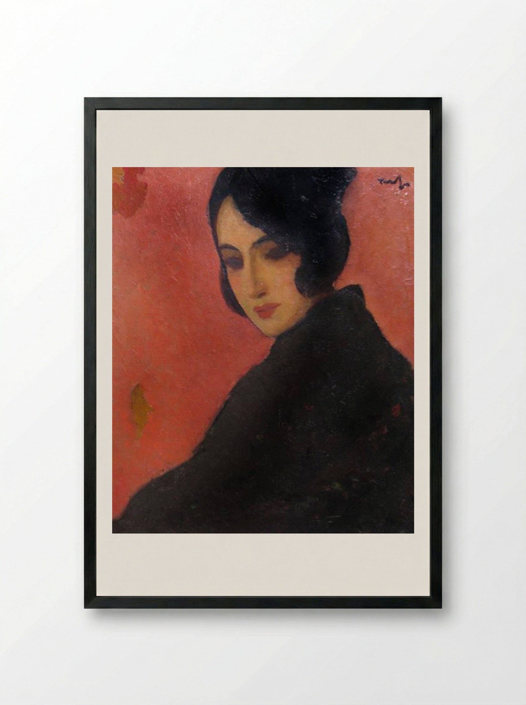 Spanish Woman - Nicolae Tonitza - Framed Print Black
