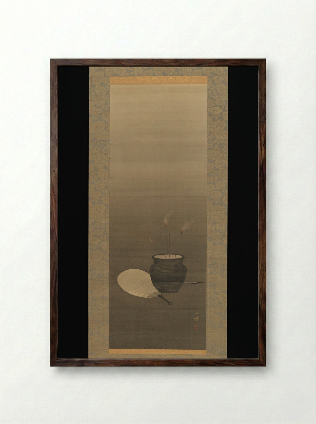 Sparklers on Summer Evening - Shiokawa Bunrin - Framed Print Dark Wood