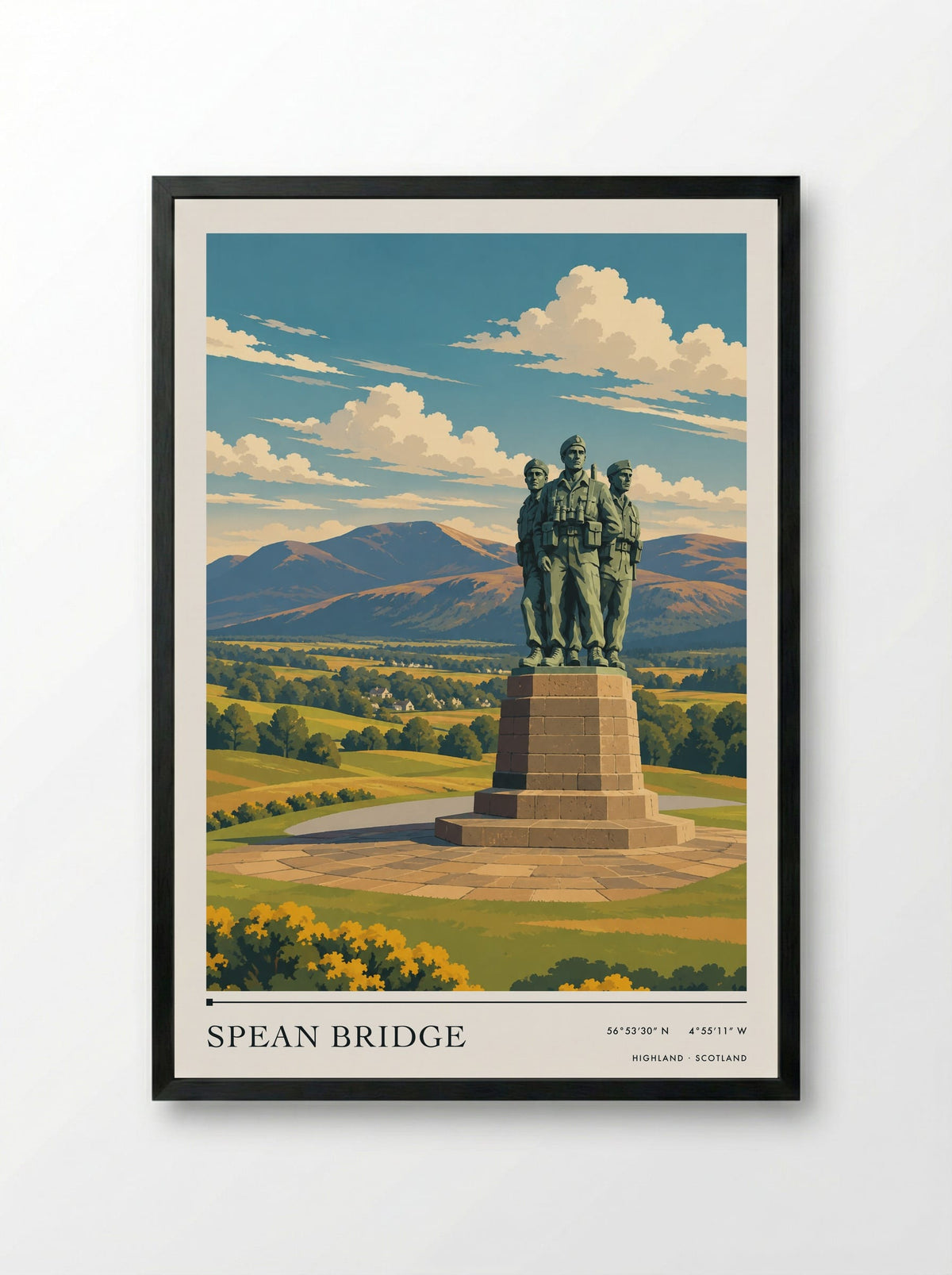 Spean Bridge, Highland | Travel Poster - Framed Print Black