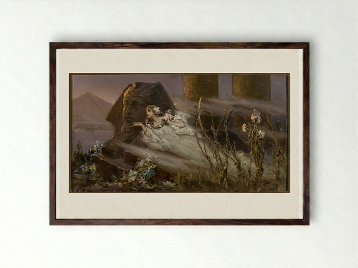 Sphinx - Wilhelm Kotarbinski - Framed Print Dark Wood