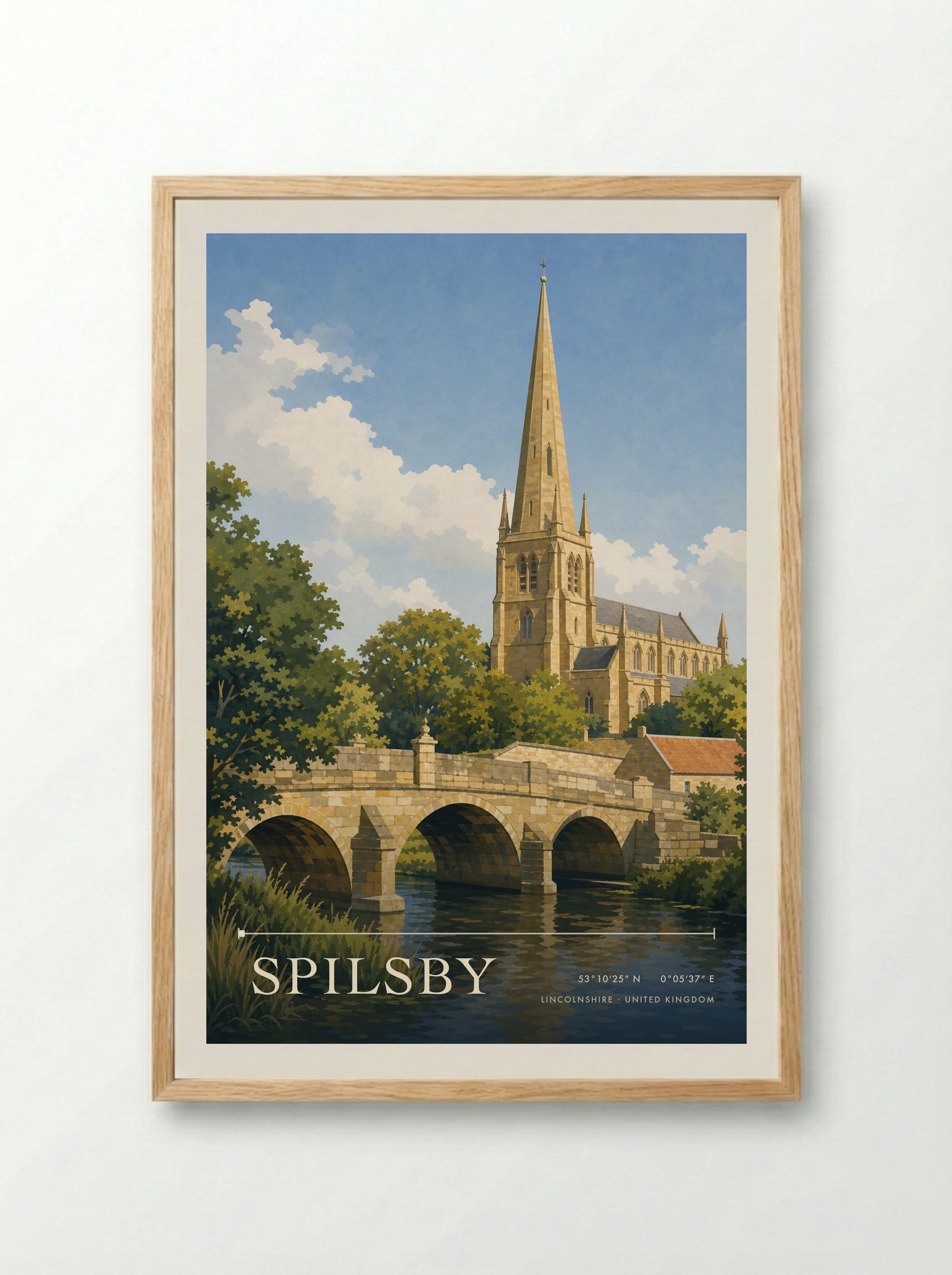 Spilsby Lincolnshire United Kingdom Travel Poster - Framed Print Wood