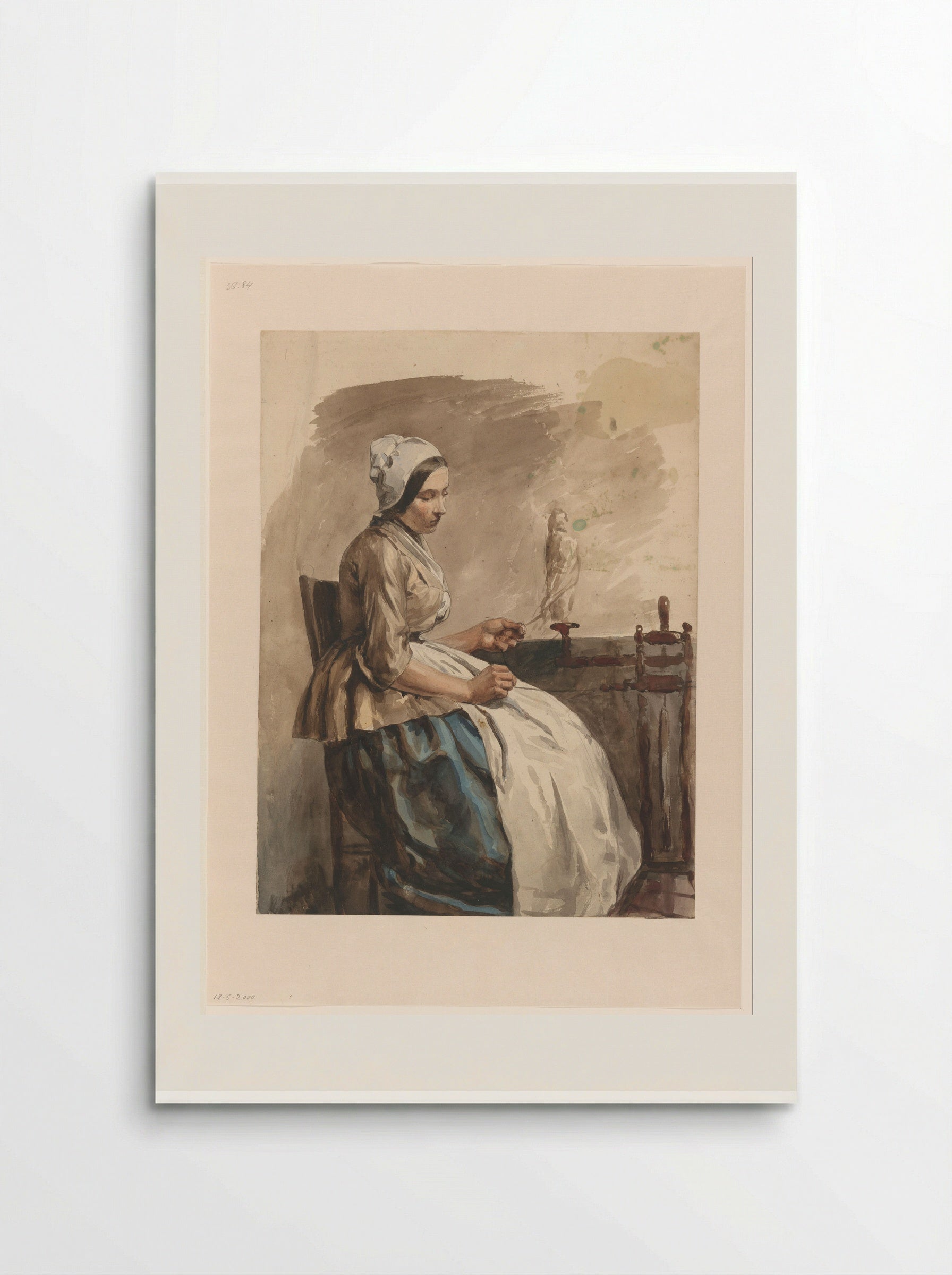 Spinnende jonge vrouw (Young Woman Spinning) - Jan Weissenbruch - Poster