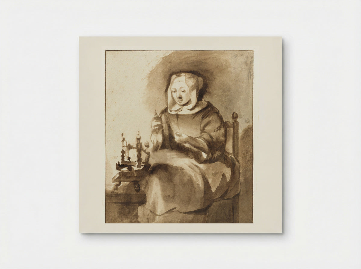 Spinnende vrouw (Woman Spinning) - Gerbrand van den Eeckhout - Poster