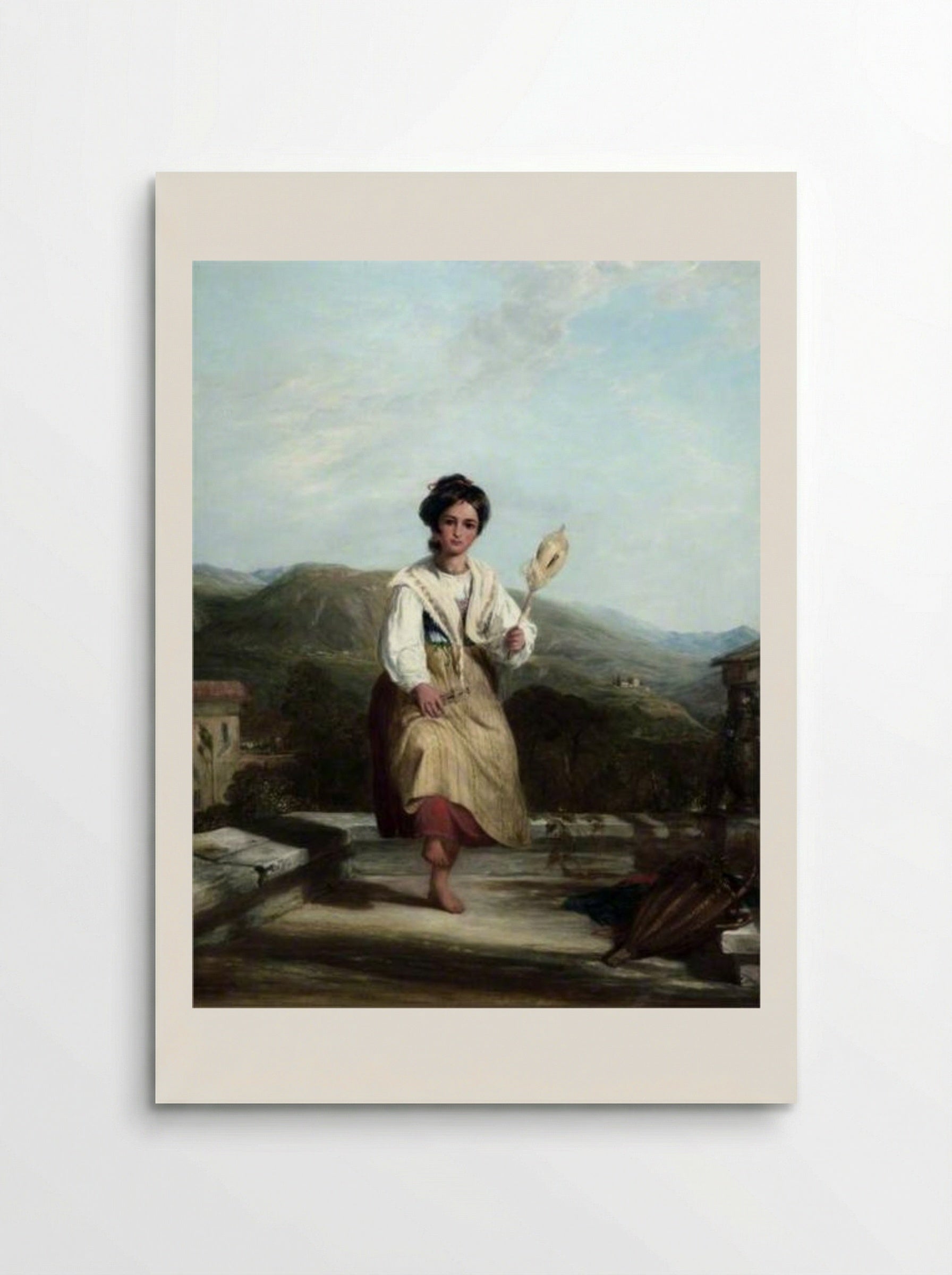Spinning Girl of Sorrento - William Collins - Poster