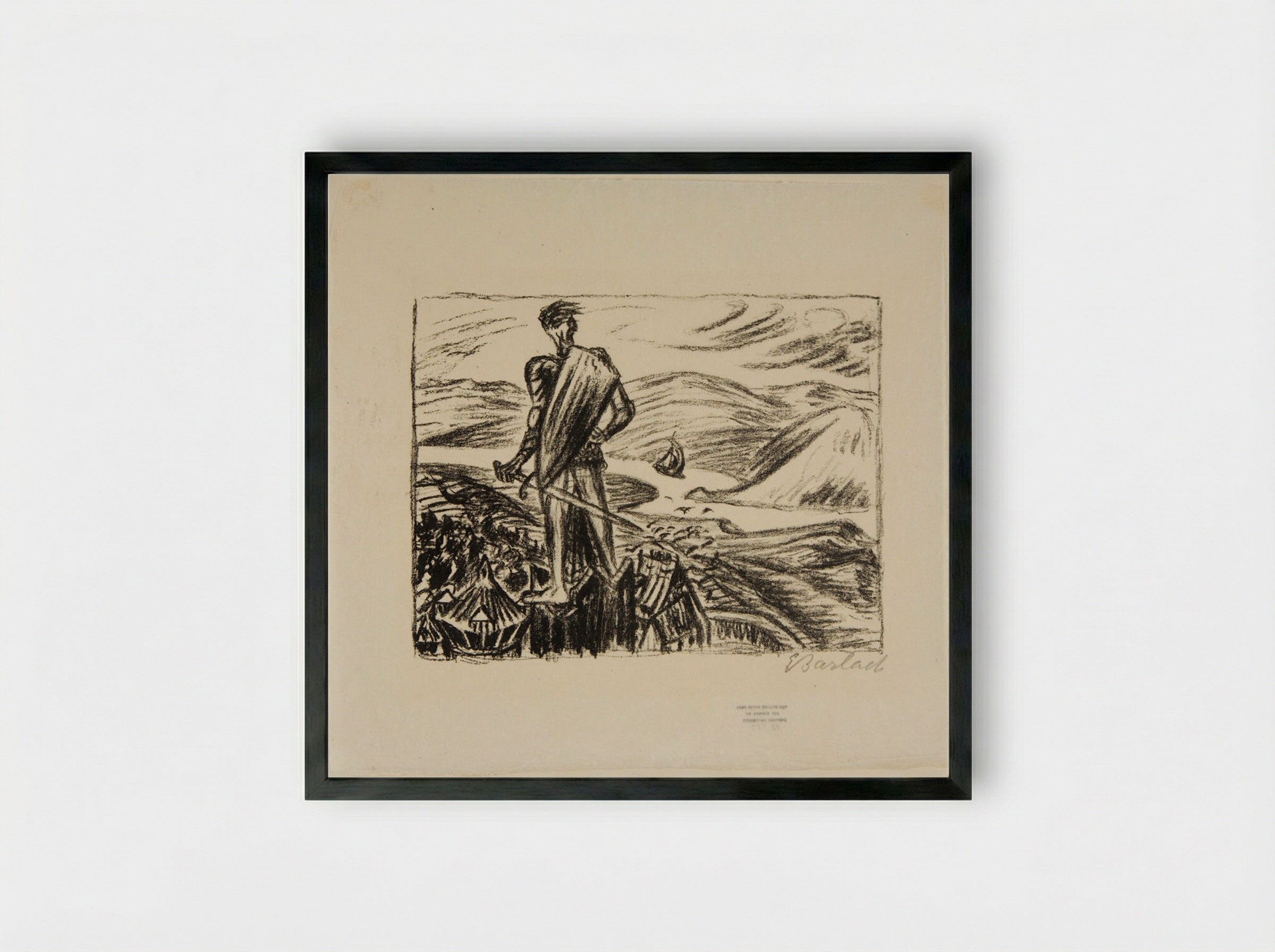 Spiritual Salutation (Salute) - Ernst Barlach - Framed Print Black