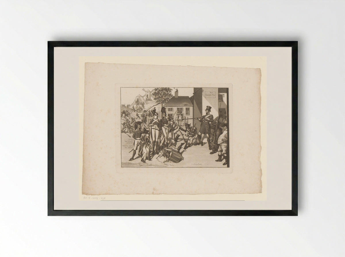 Spotprent op Napoleon - Gottfried Schadow - Framed Print Black