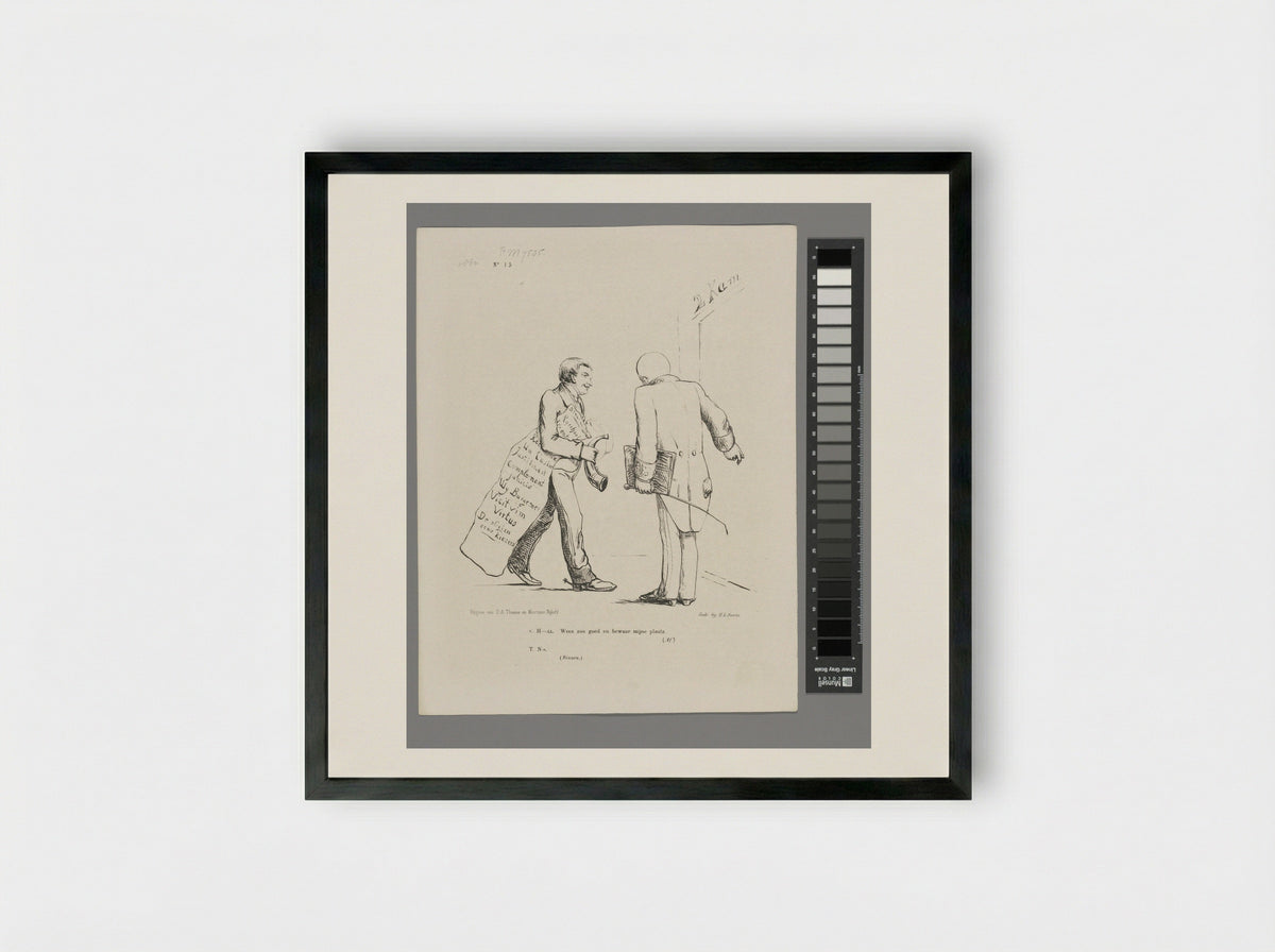 Spotprent op de P.M. Tutein Nolthenius - Johan Michaël Schmidt Crans - Framed Print Black