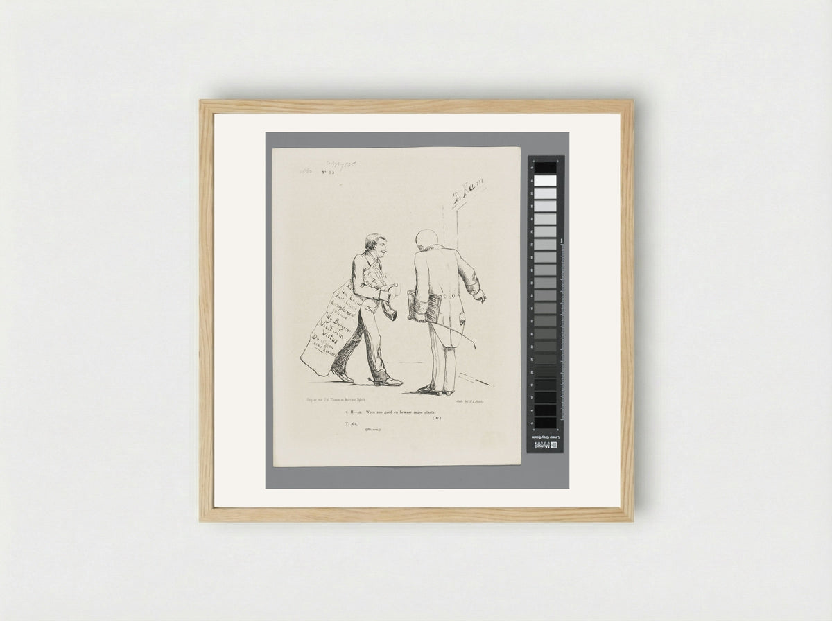 Spotprent op de P.M. Tutein Nolthenius - Johan Michaël Schmidt Crans - Framed Print Wood
