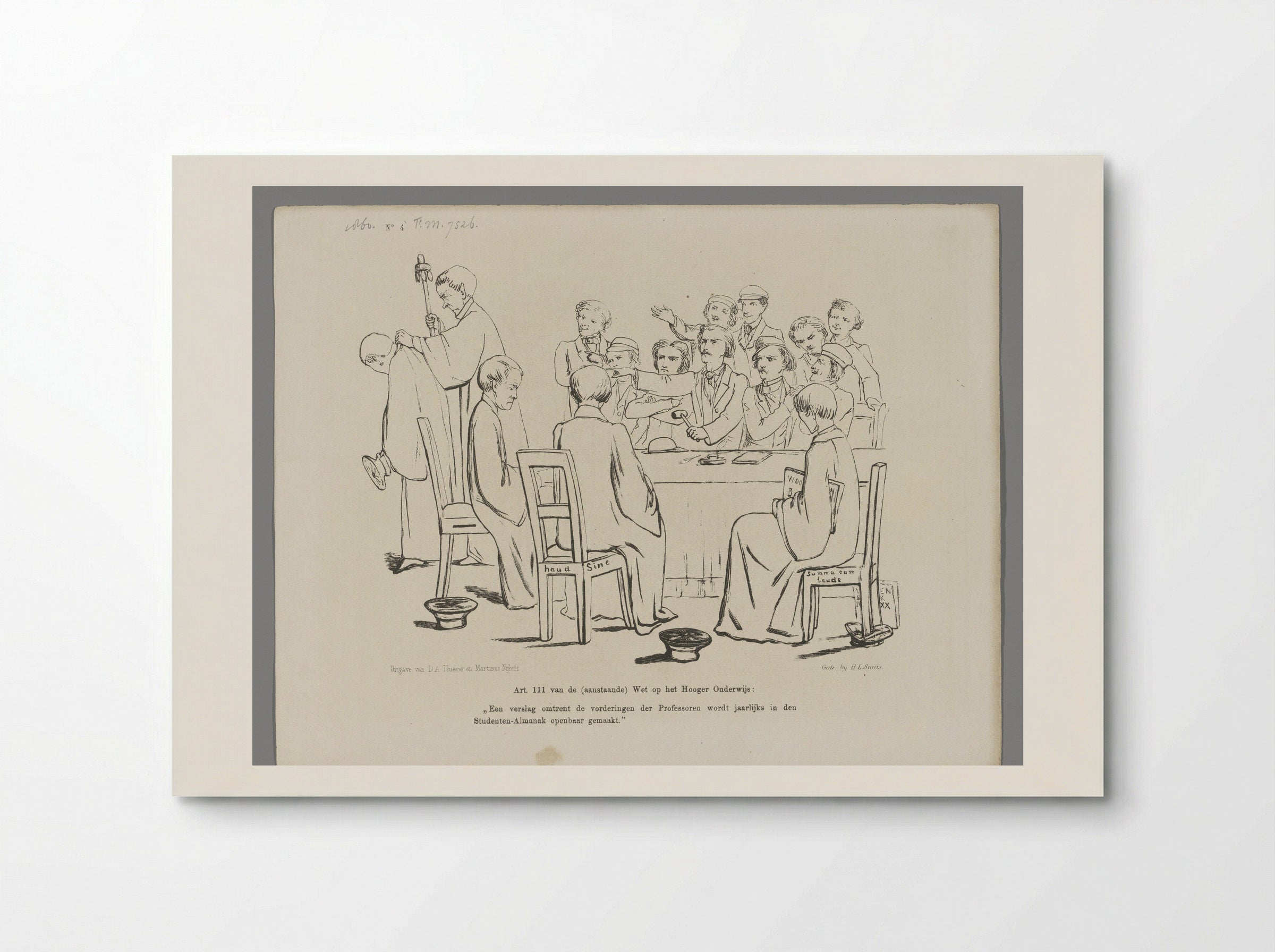 Spotprent op de Wet op het Hoger Onderwijs - Johan Michaël Schmidt Crans - Poster
