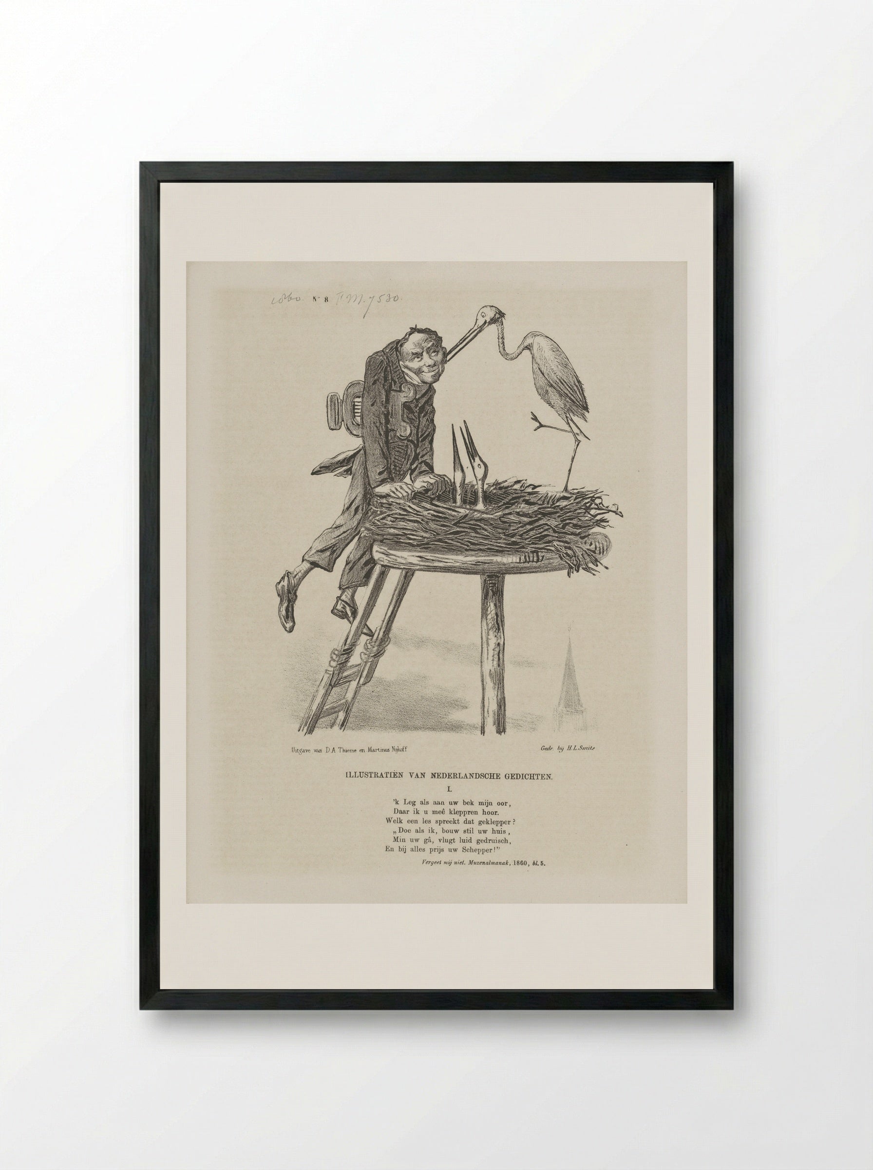 Spotprent op de hedendaagse dichtkunst - Johan Michaël Schmidt Crans - Framed Print Black