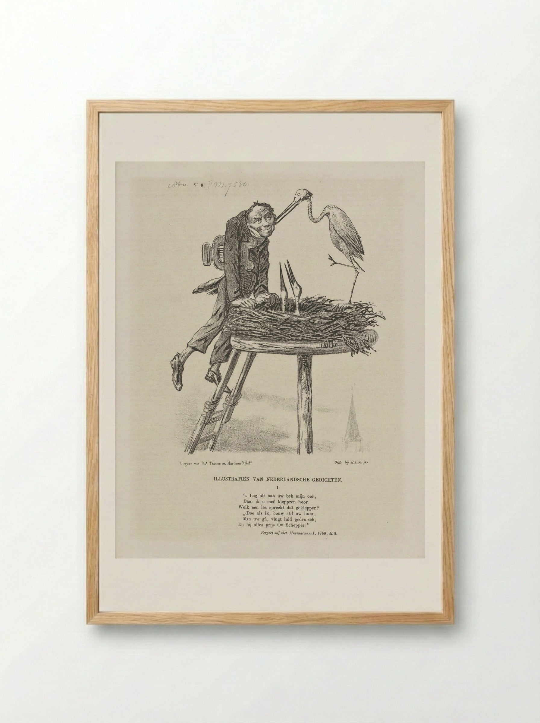 Spotprent op de hedendaagse dichtkunst - Johan Michaël Schmidt Crans - Framed Print Wood