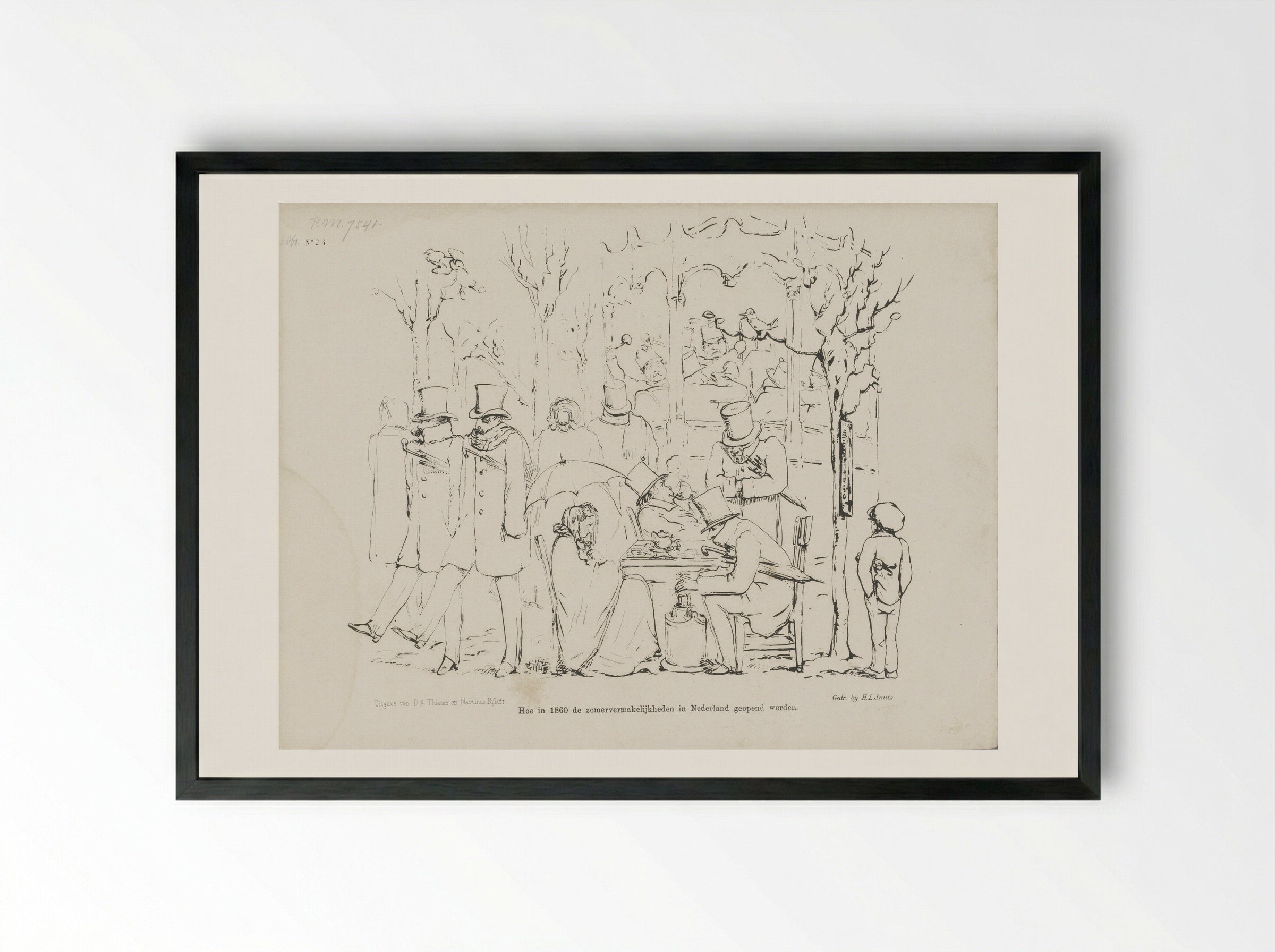 Spotprent op de koude voorzomer - Johan Michaël Schmidt Crans - Framed Print Black