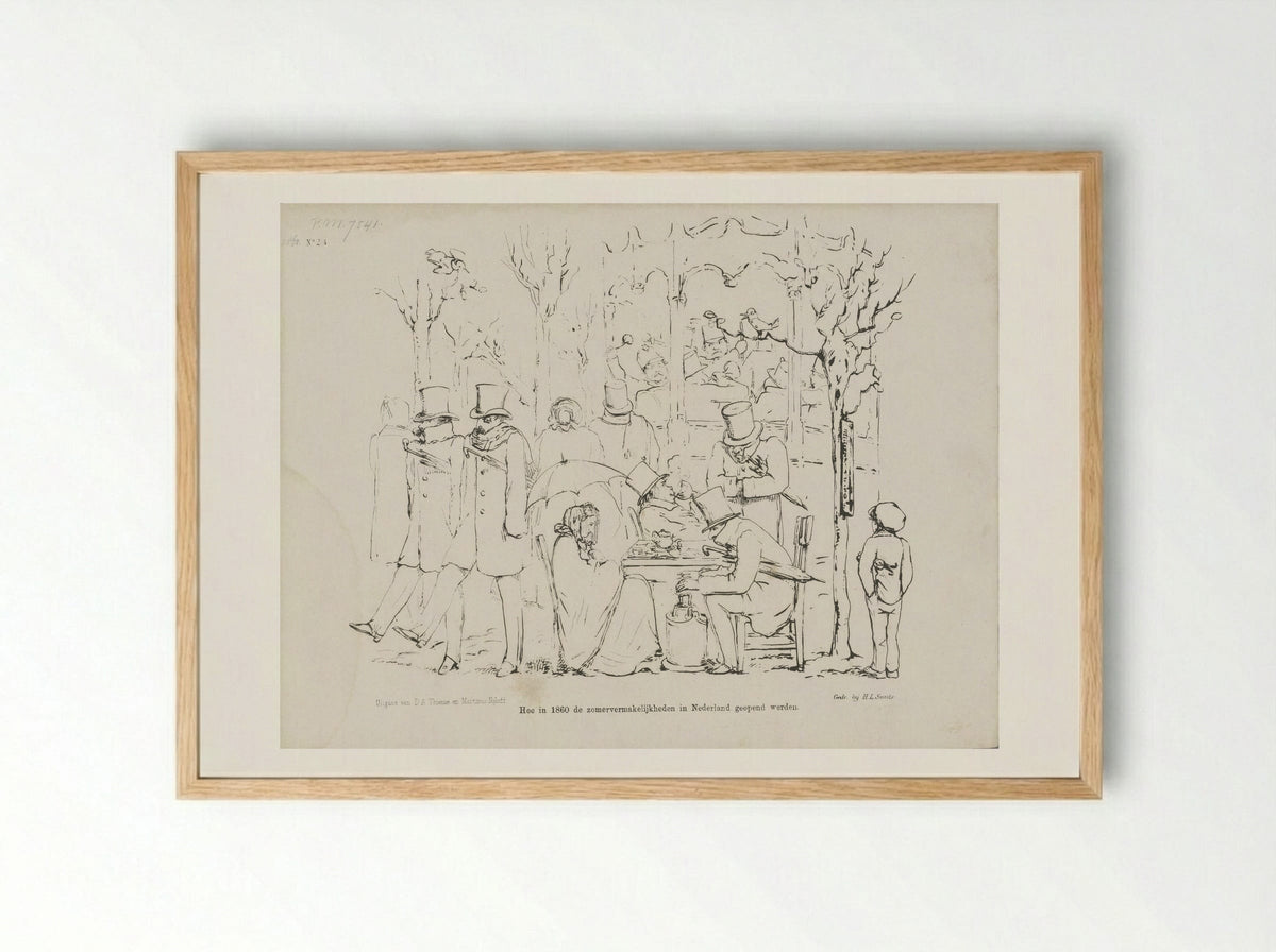 Spotprent op de koude voorzomer - Johan Michaël Schmidt Crans - Framed Print Wood