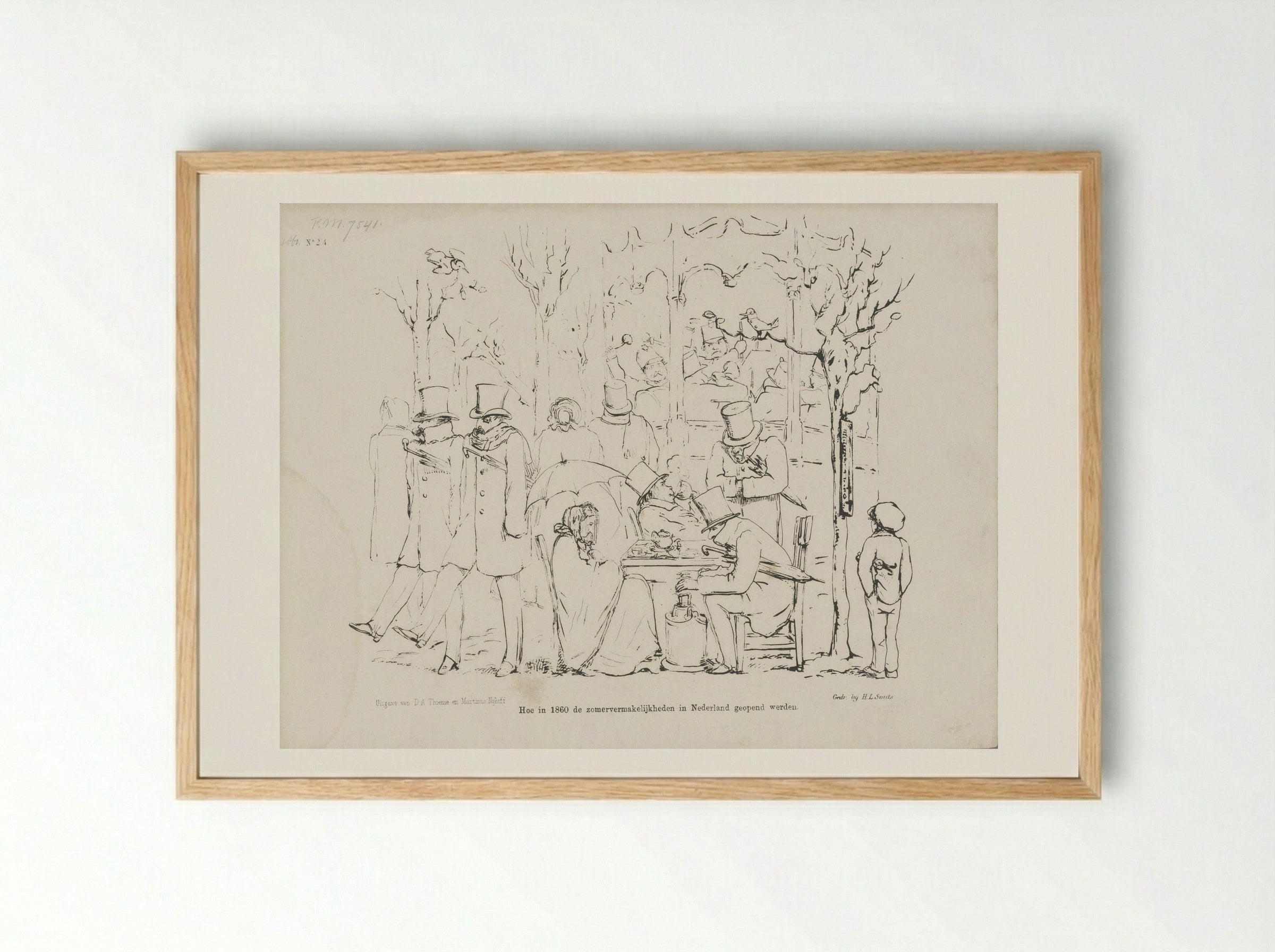 Spotprent op de koude voorzomer - Johan Michaël Schmidt Crans - Framed Print Wood