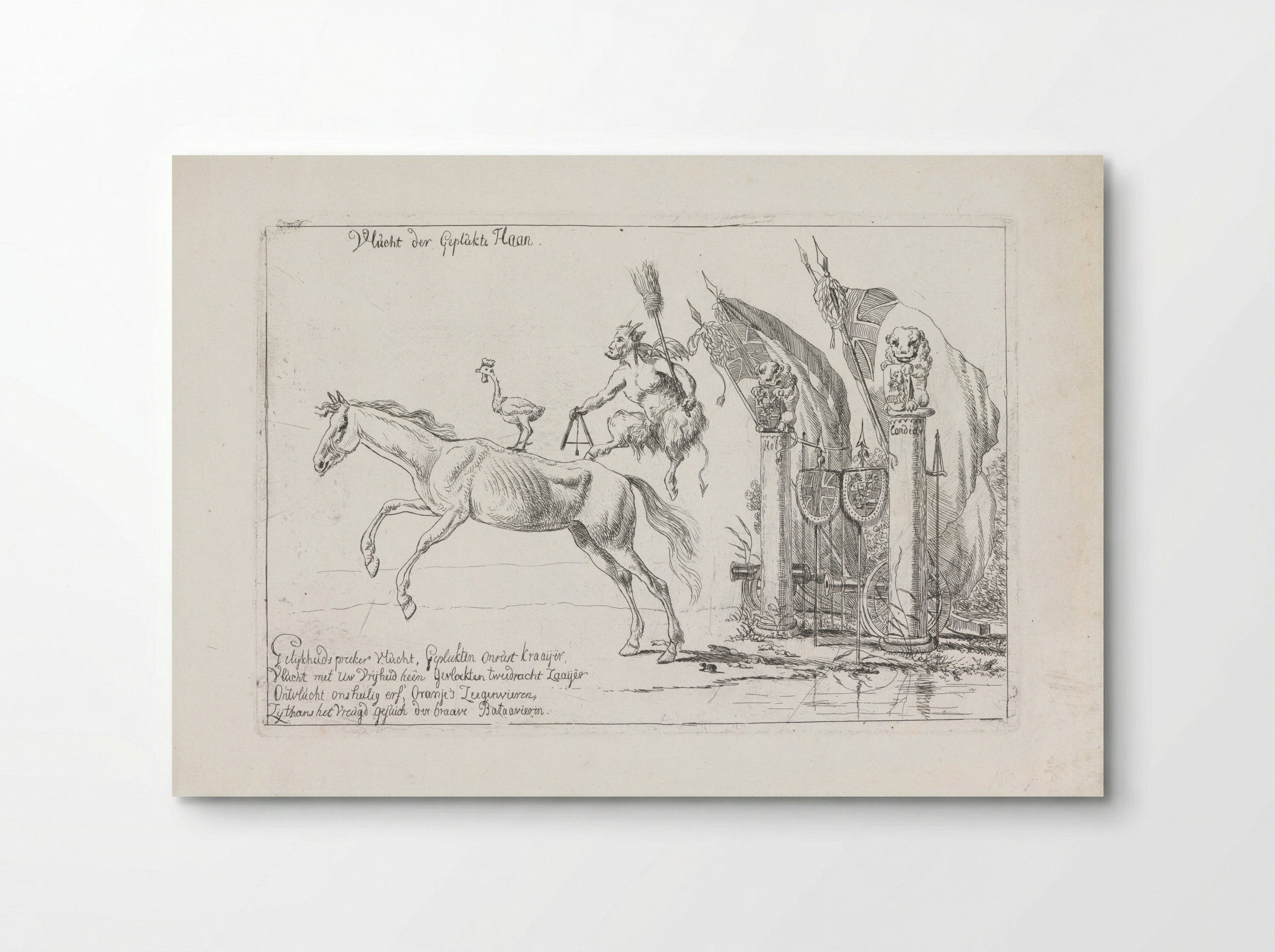 Spotprent op den val van het Franse bewind - Pieter Gerardus van Os - Poster
