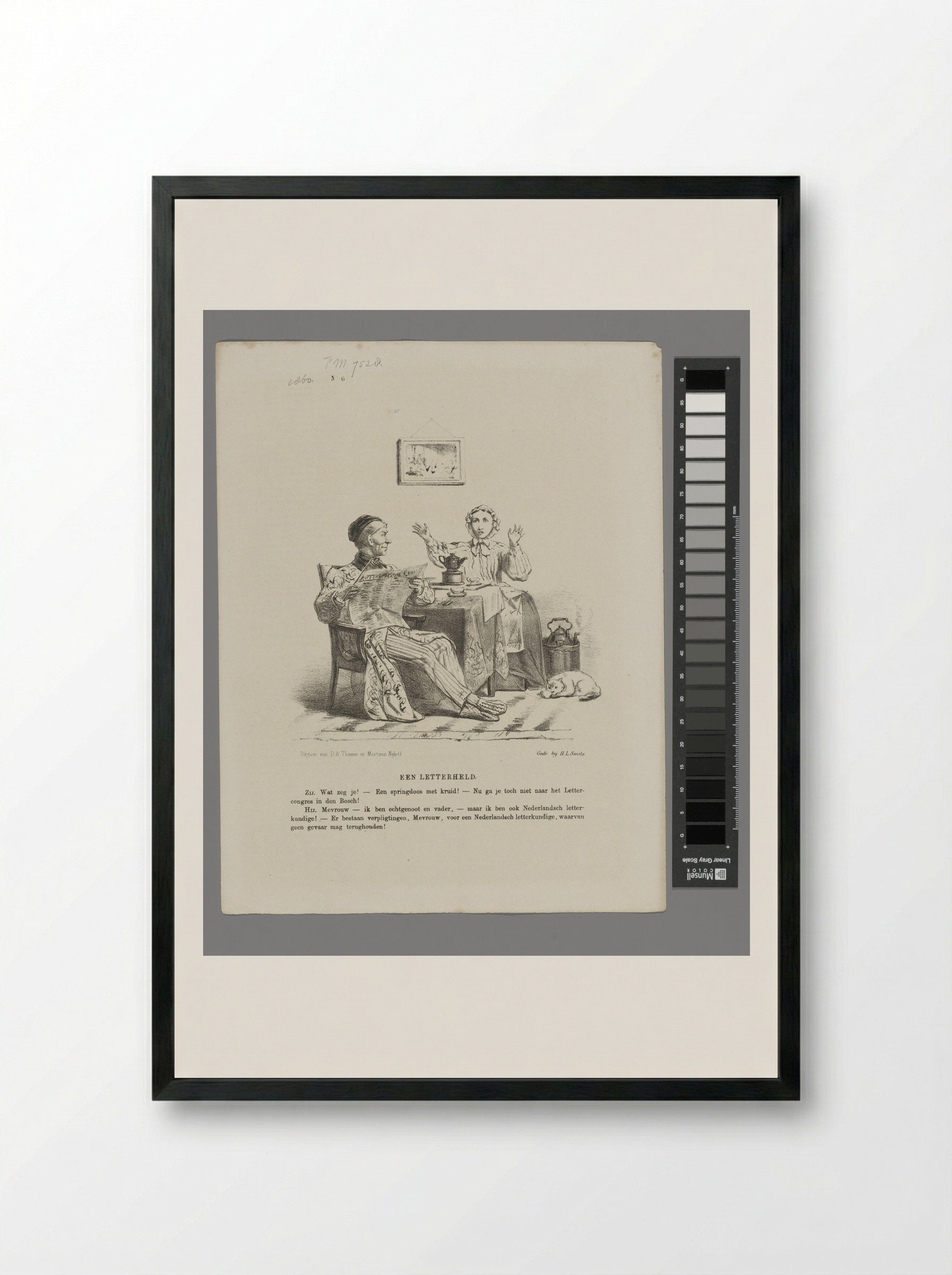 Spotprent op het Letterkundig Congres in Den Bosch - Johan Michaël Schmidt Crans - Framed Print Black