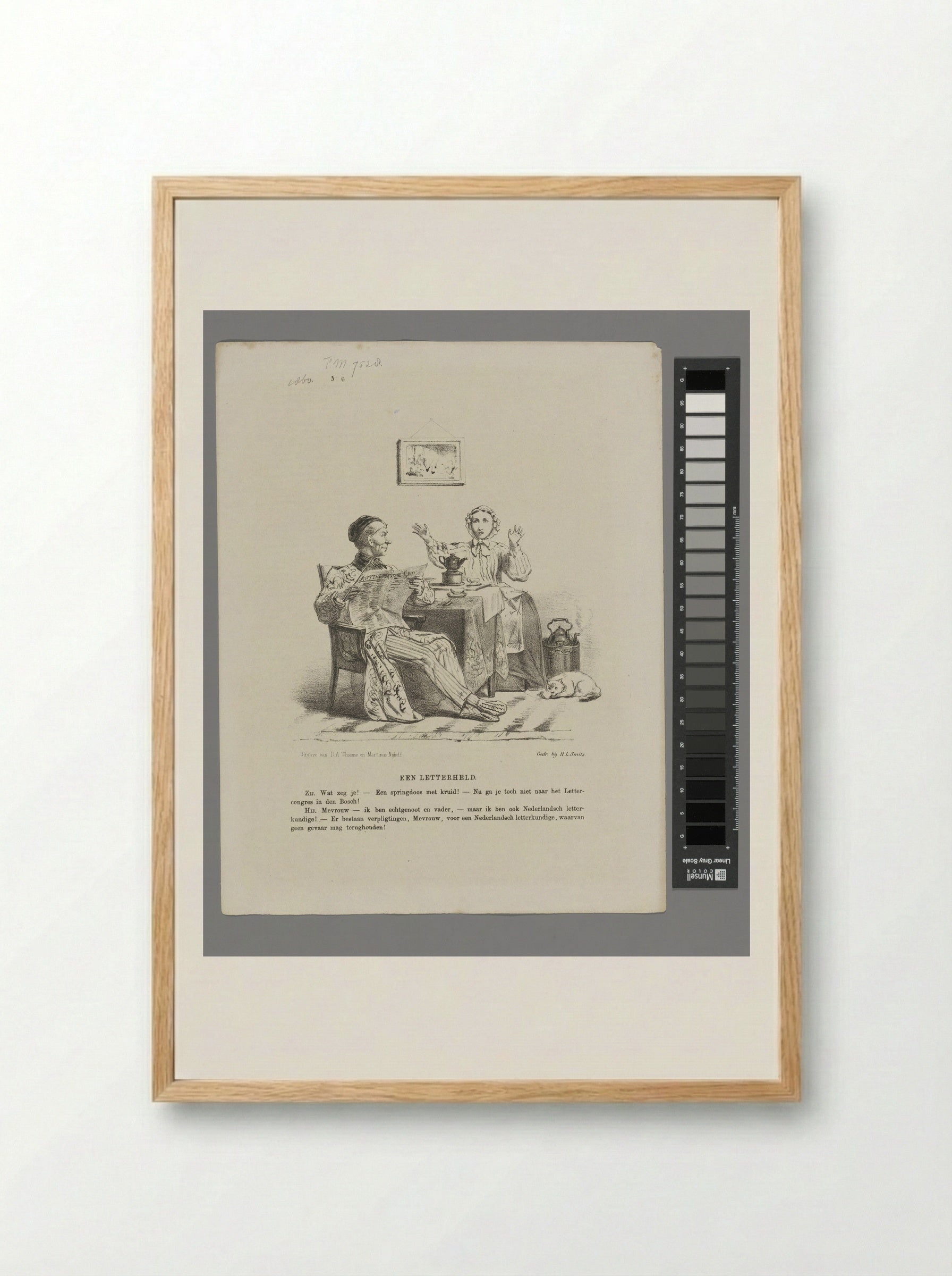 Spotprent op het Letterkundig Congres in Den Bosch - Johan Michaël Schmidt Crans - Framed Print Wood