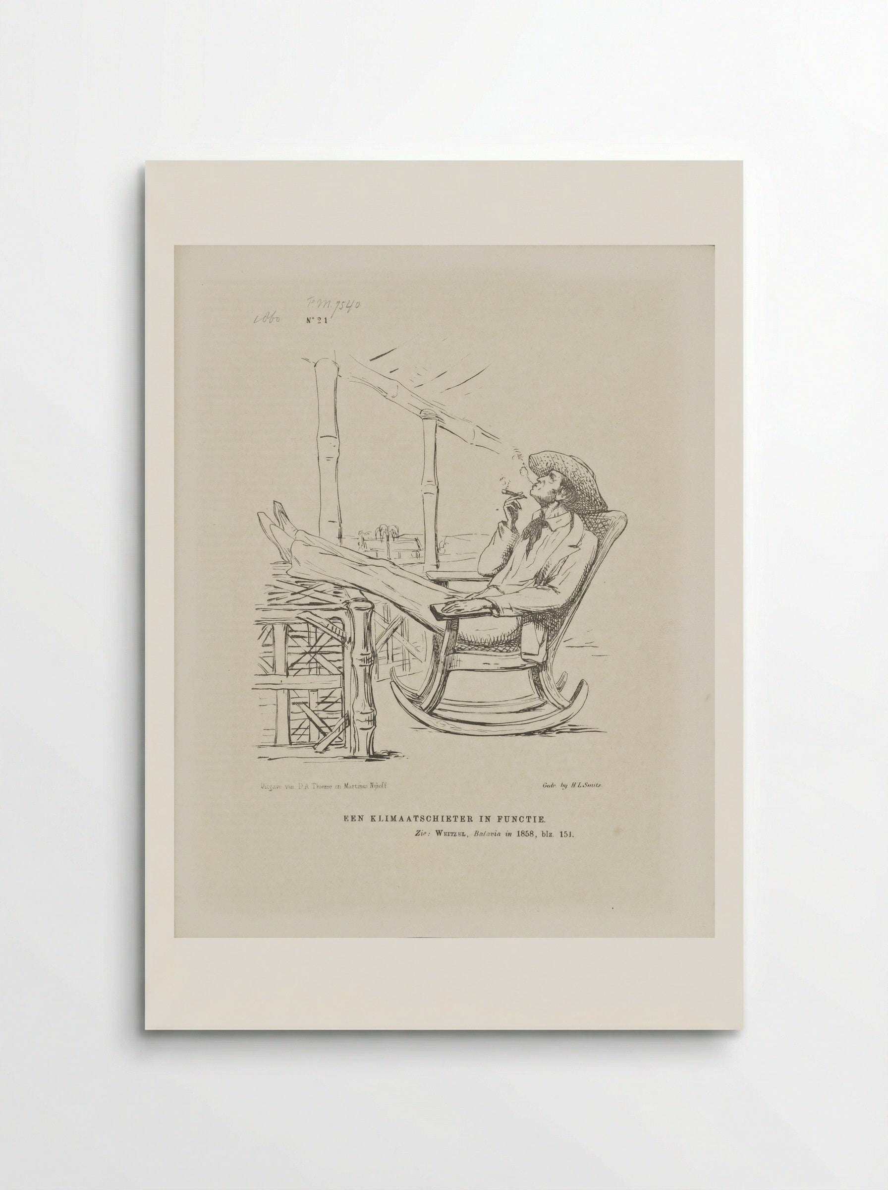 Spotprent op kolonel Weitzel in Batavia - Johan Michaël Schmidt Crans - Poster