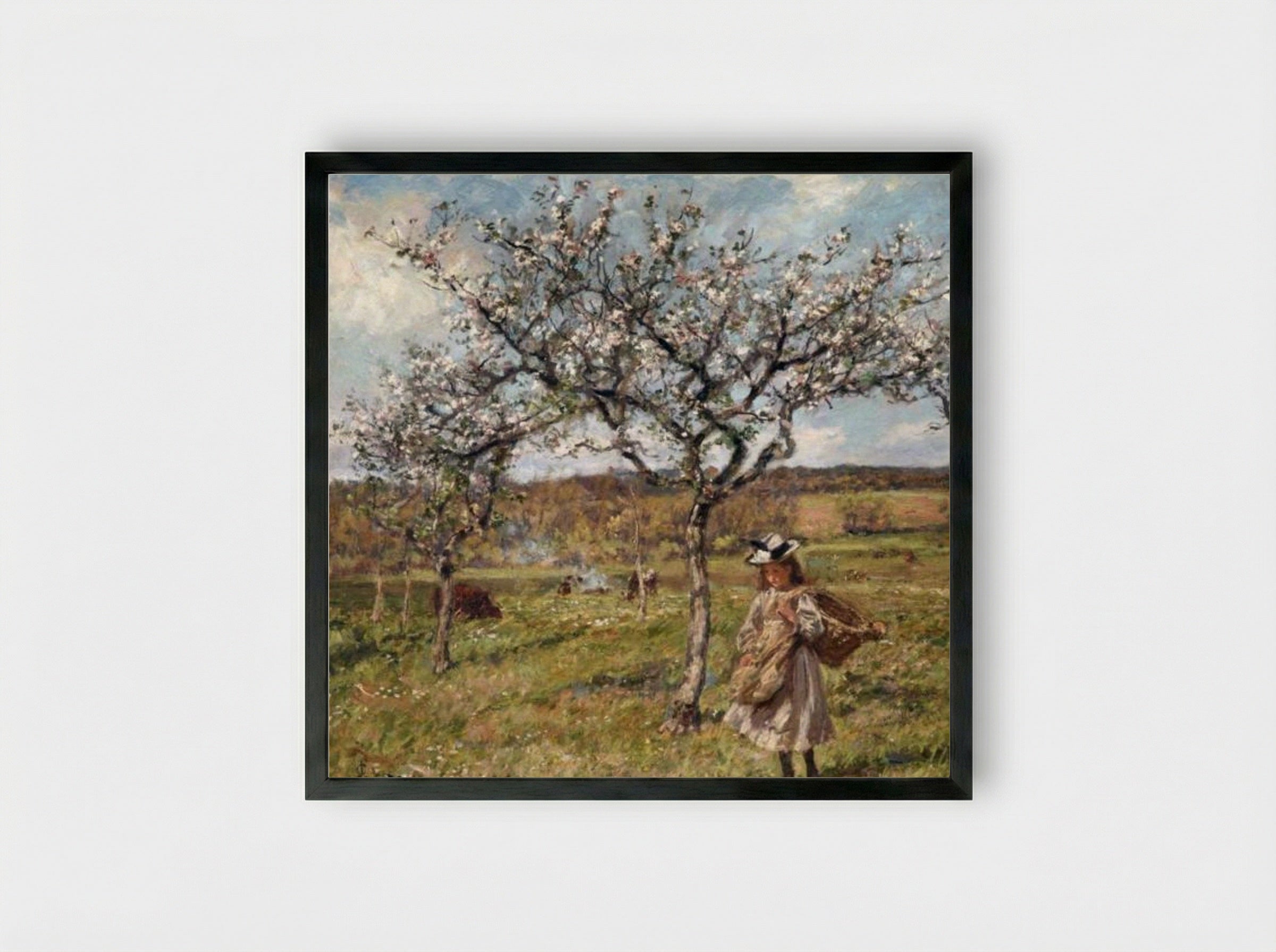 Spring Blossom at Ambersham - James Charles - Framed Print Black
