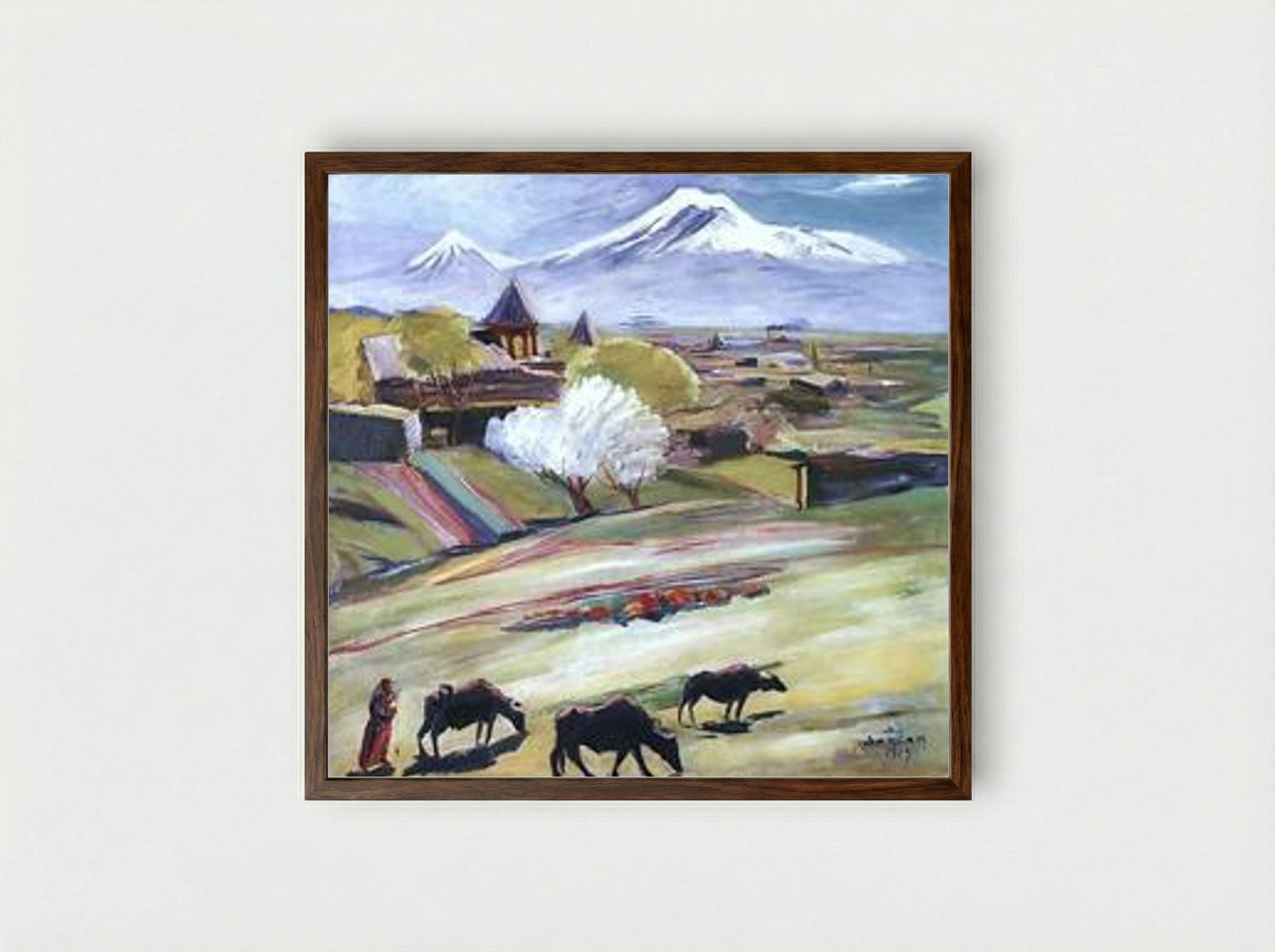 Spring Day - Martiros Saryan - Framed Print Dark Wood