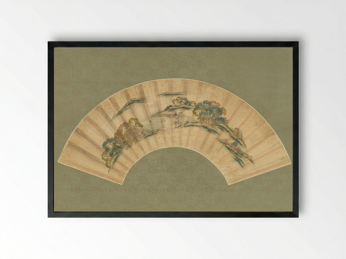 Spring Farming Scene - Katsushika Isai - Framed Print Black