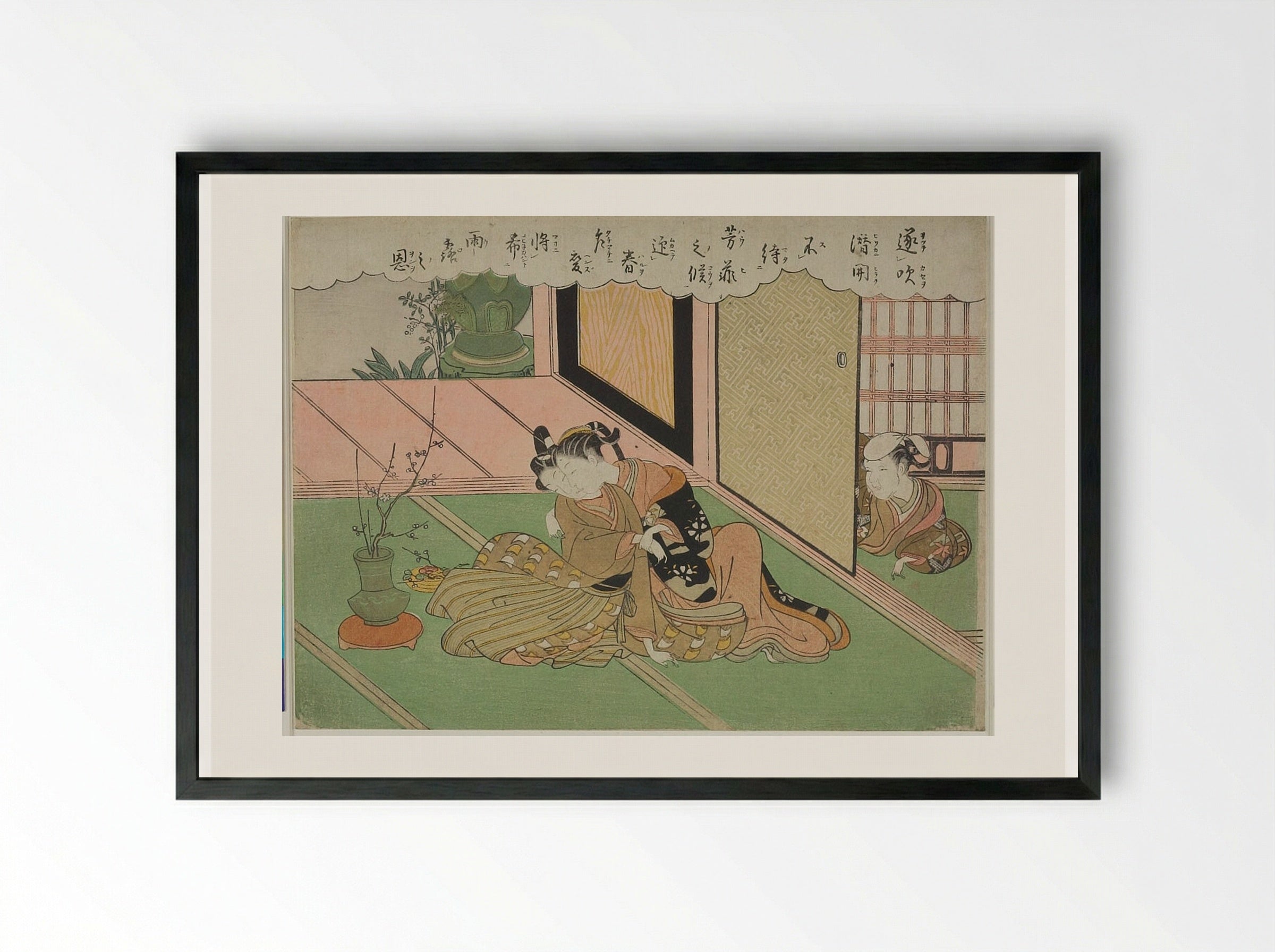 Spring Flowers Arranged for a Soiree - Suzuki Harunobu - Framed Print Black