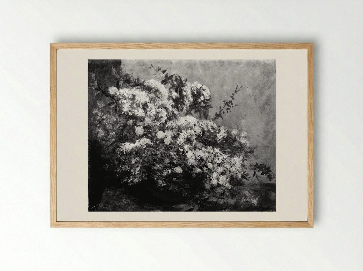 Spring Flowers - Gustave Courbet - Framed Print Wood