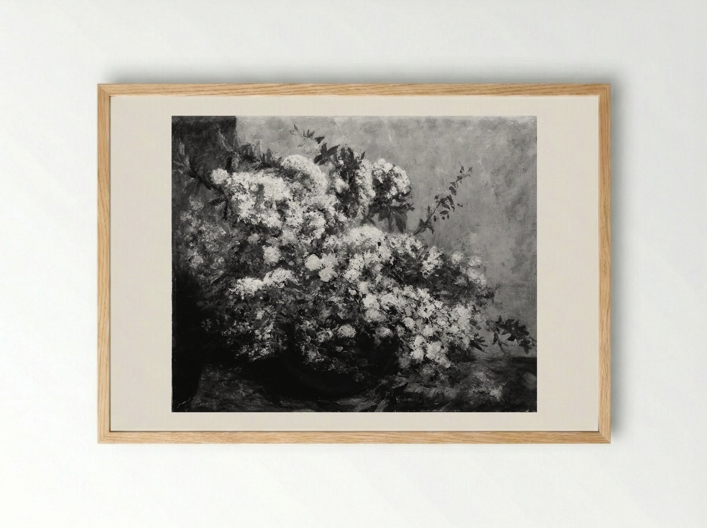 Spring Flowers - Gustave Courbet - Framed Print Wood