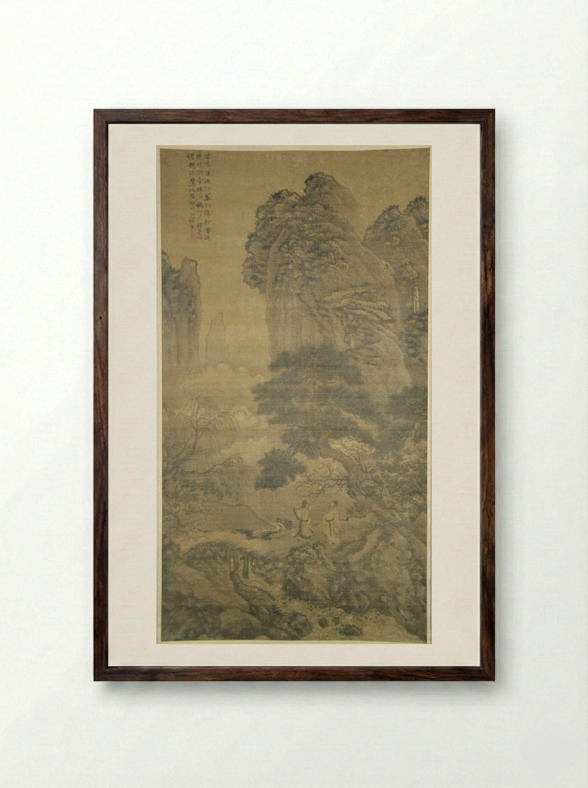 Spring Morning in the Mountains - Xie Shichen - Framed Print Dark Wood