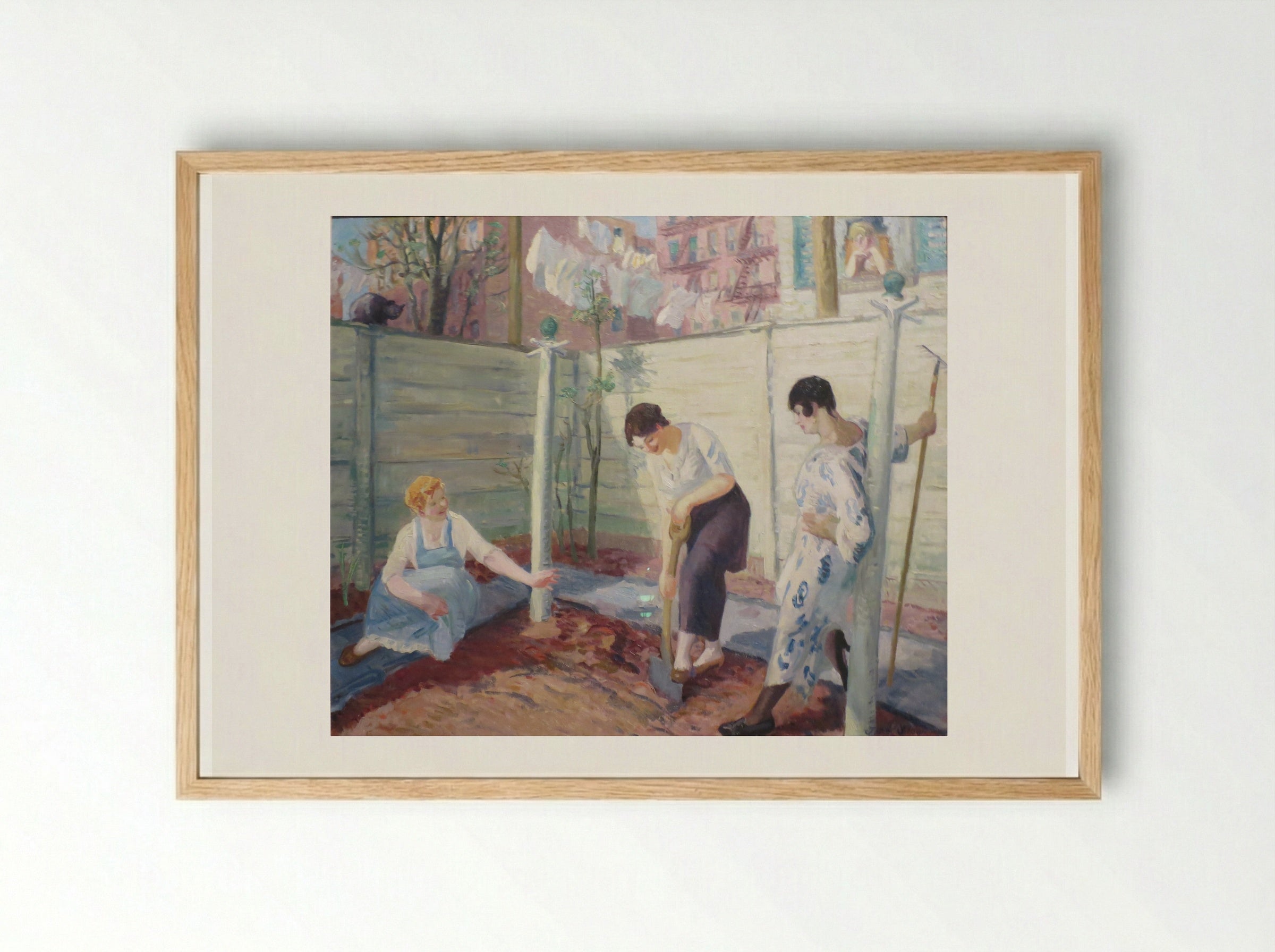 Spring Planting, Greenwich Village - John French Sloan - Framed Print Wood