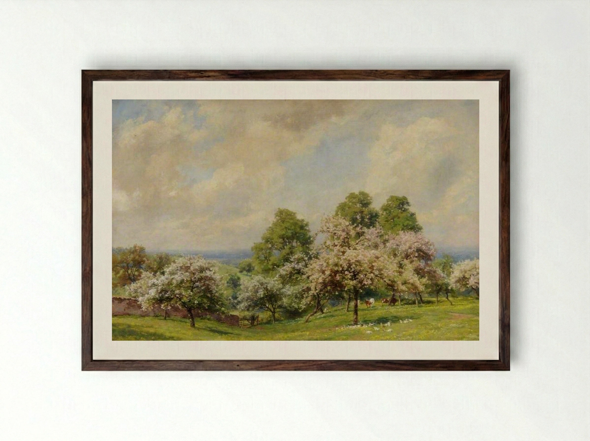 Spring Sunshine - Alfred Parsons - Framed Print Dark Wood