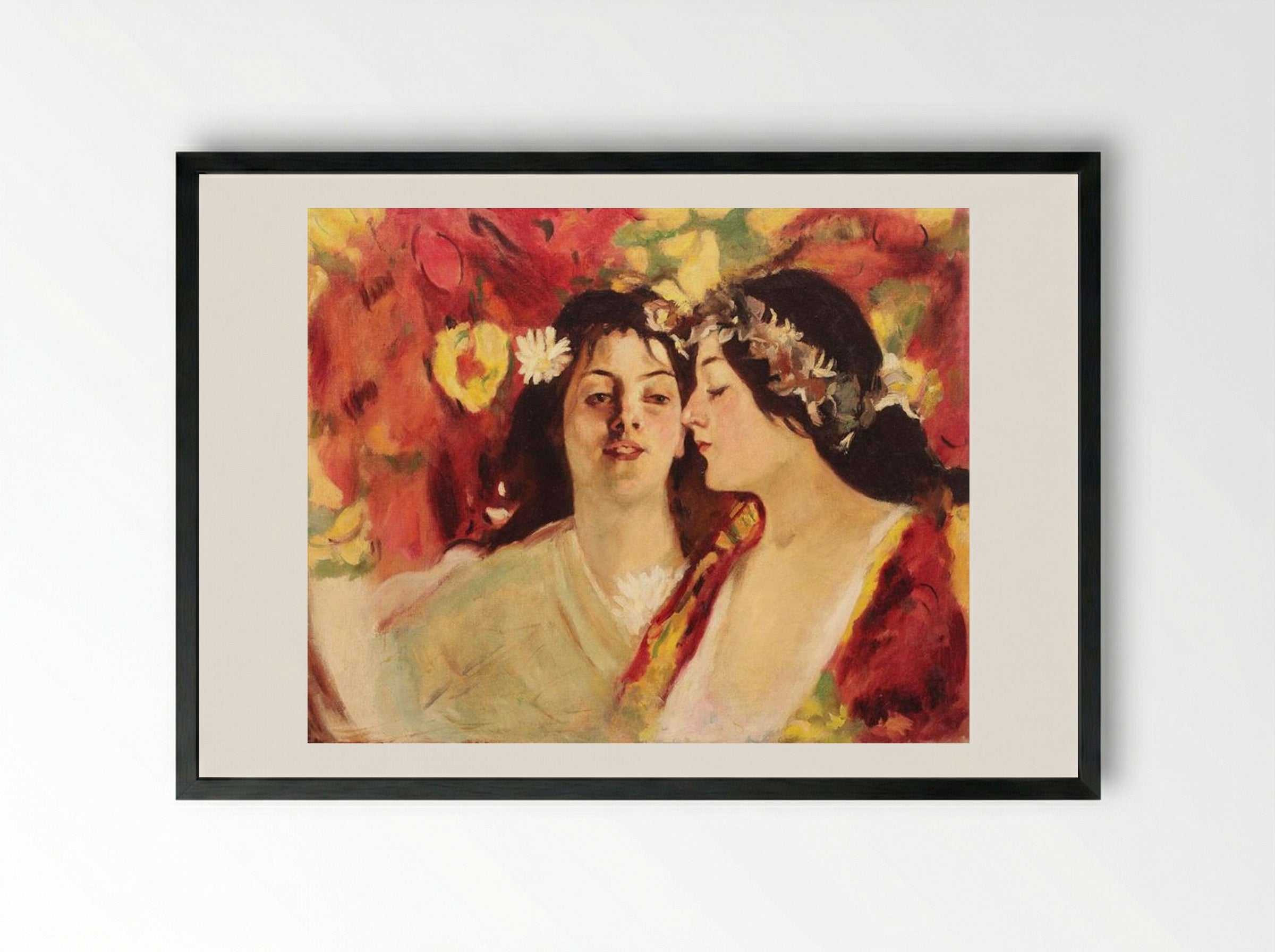 Spring (Two Muses) - Stefan Luchian - Framed Print Black