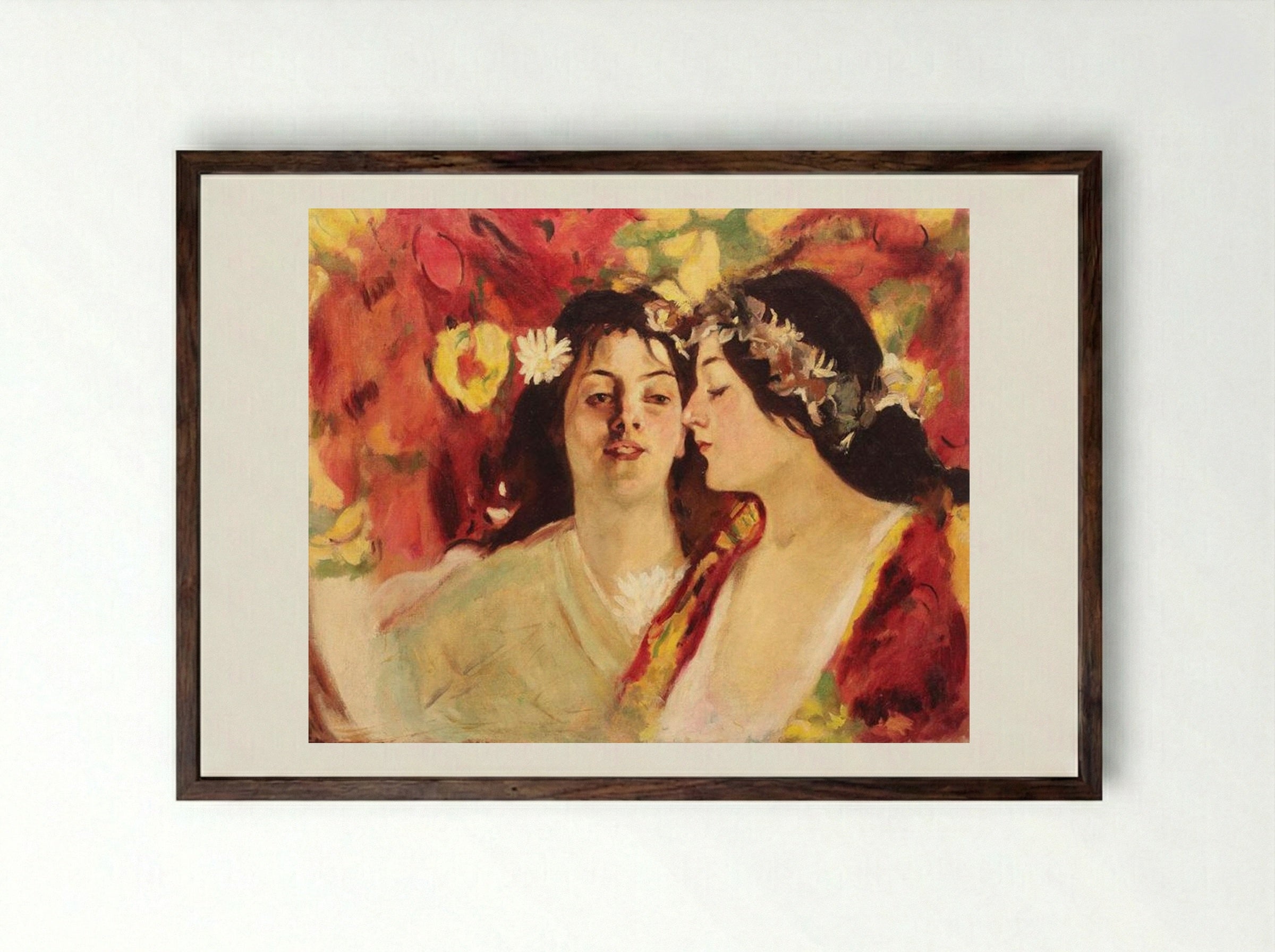Spring (Two Muses) - Stefan Luchian - Framed Print Dark Wood