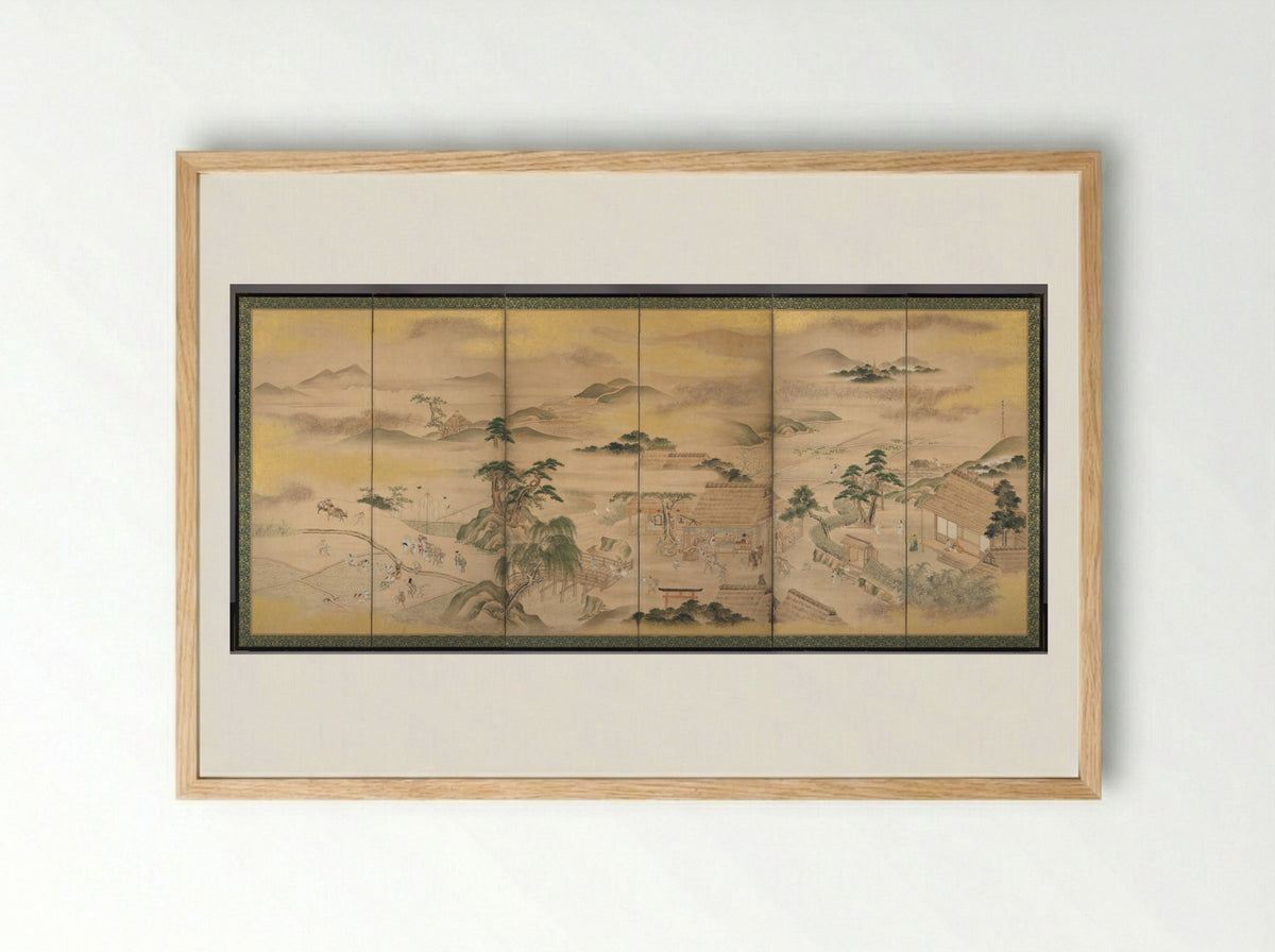 Spring and Autumn Farming (Spring) - Kō Sūkoku - Framed Print Wood