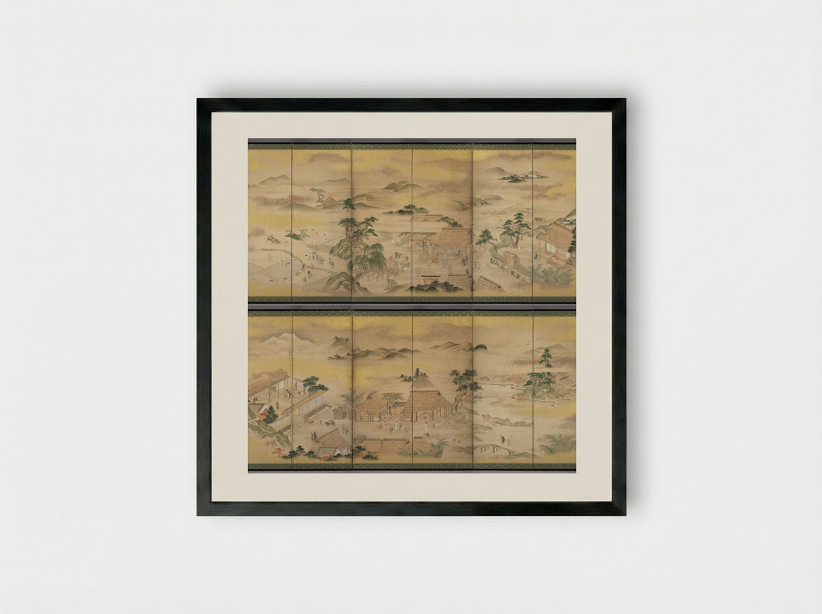 Spring and Autumn Farming - Kō Sūkoku - Framed Print Black