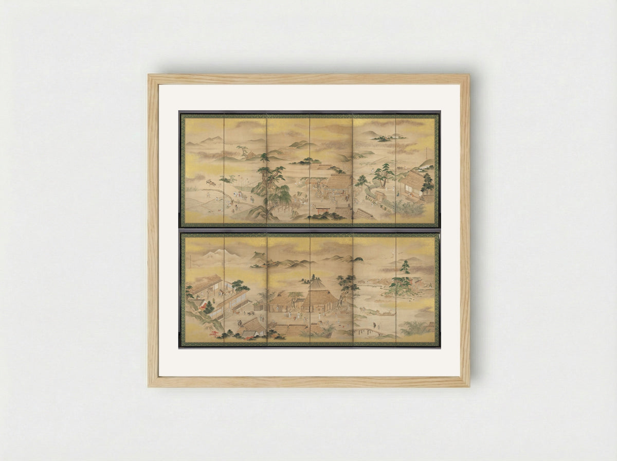 Spring and Autumn Farming - Kō Sūkoku - Framed Print Wood