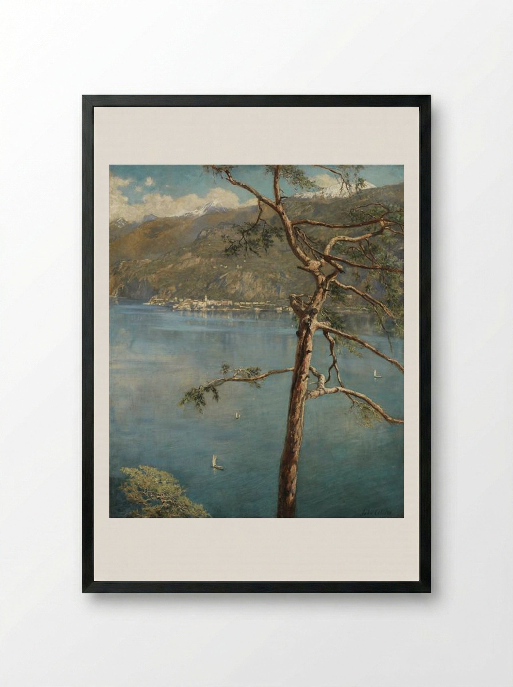 Spring at Cadenabbia - John Collier - Framed Print Black