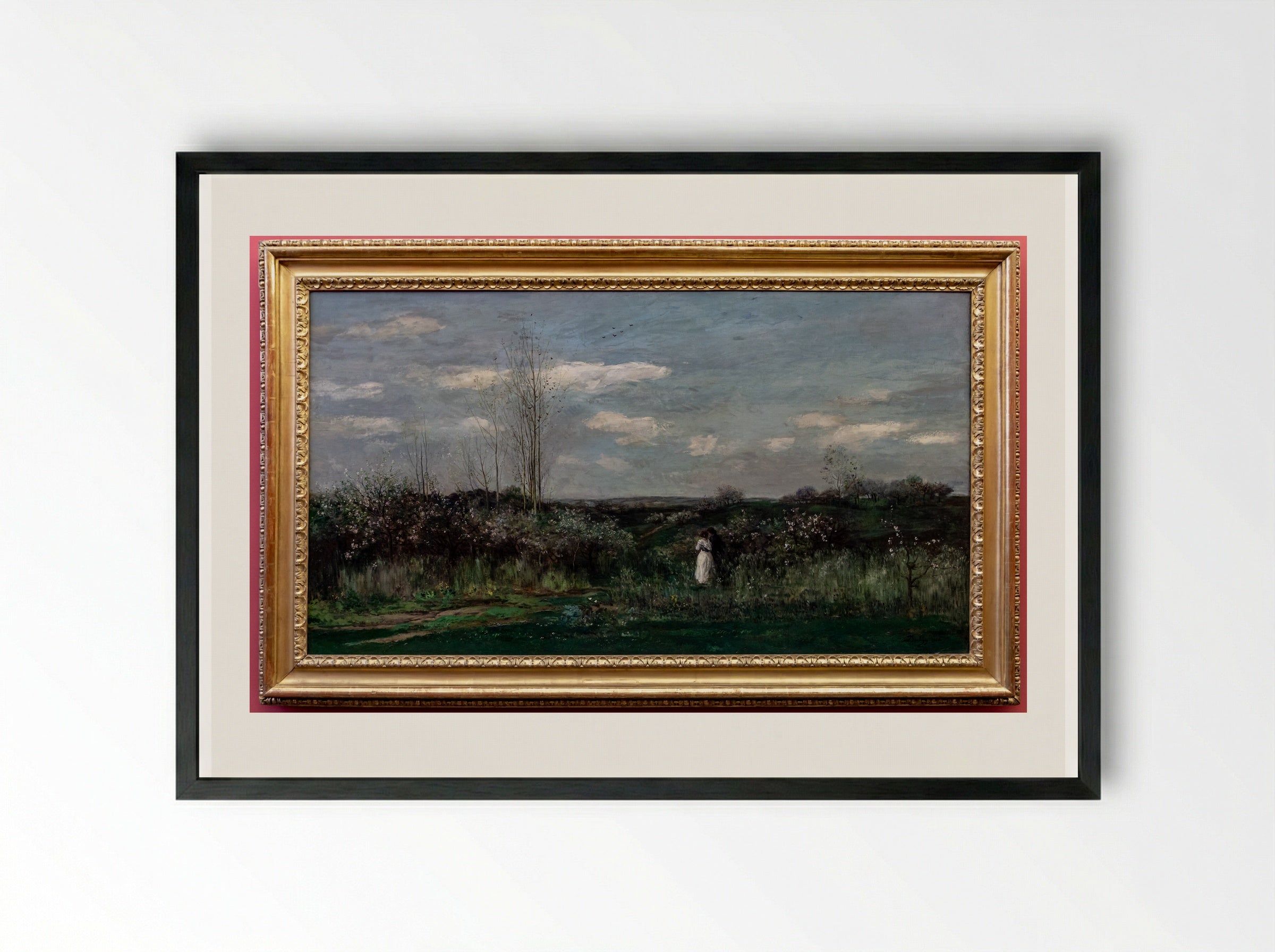 Spring - Charles-François Daubigny - Framed Print Black