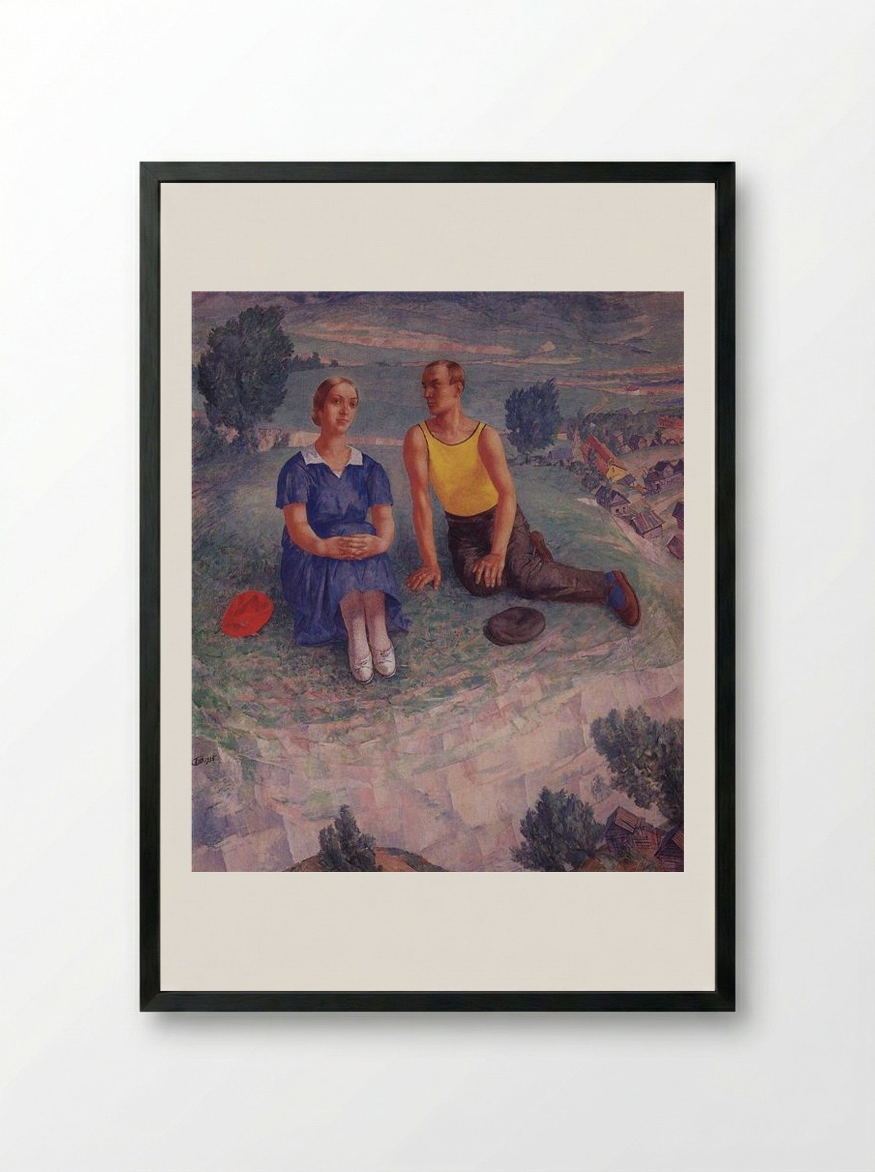 Spring - Kuzma Petrov-Vodkin - Framed Print Black