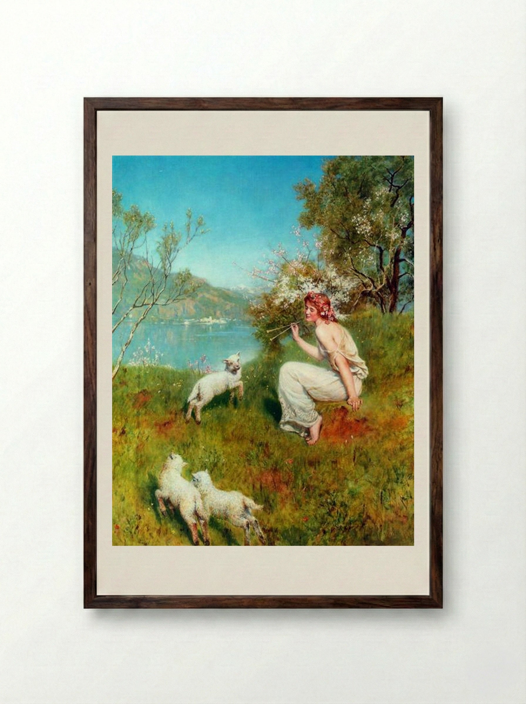 Spring - John Collier - Framed Print Dark Wood
