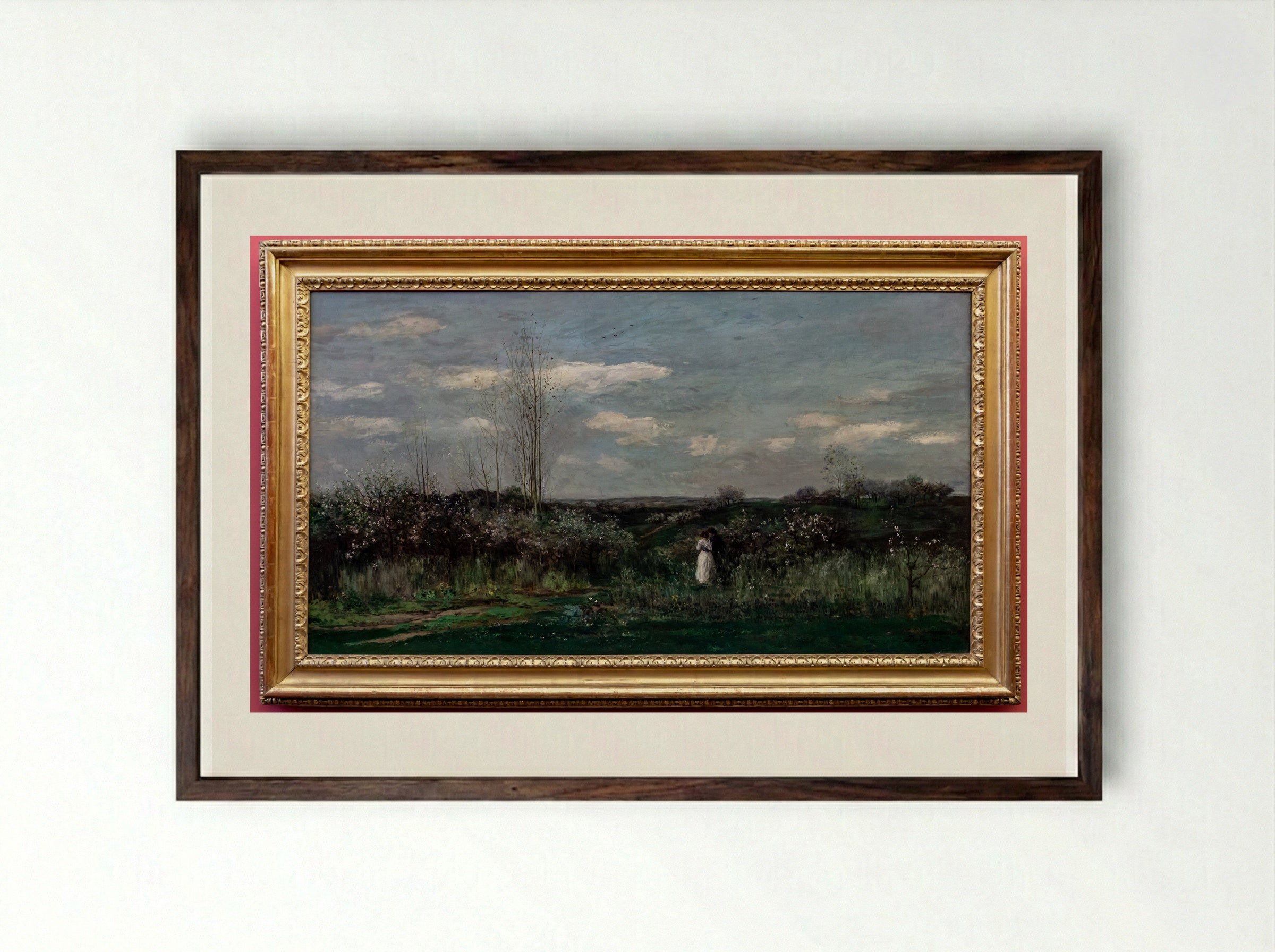Spring - Charles-François Daubigny - Framed Print Dark Wood