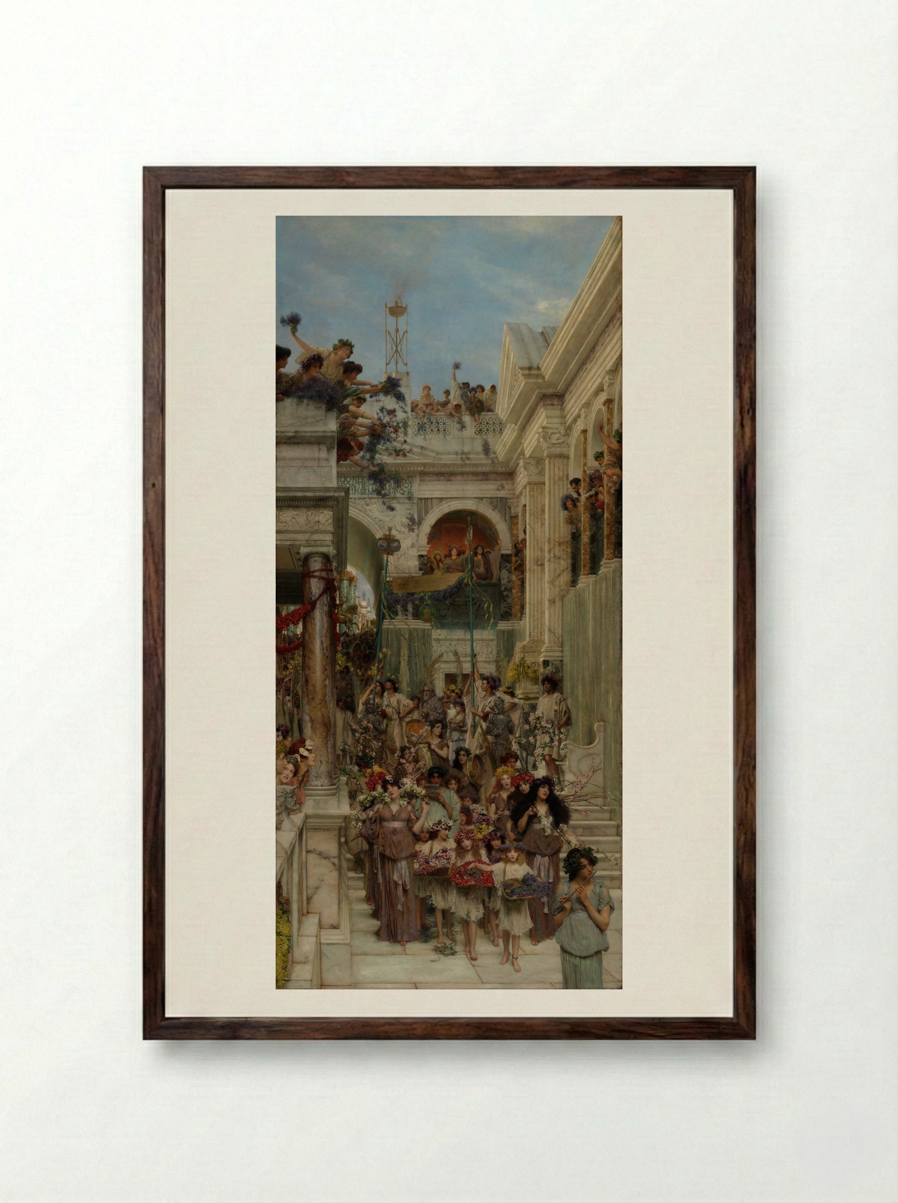 Spring - Sir Lawrence Alma-Tadema - Framed Print Dark Wood